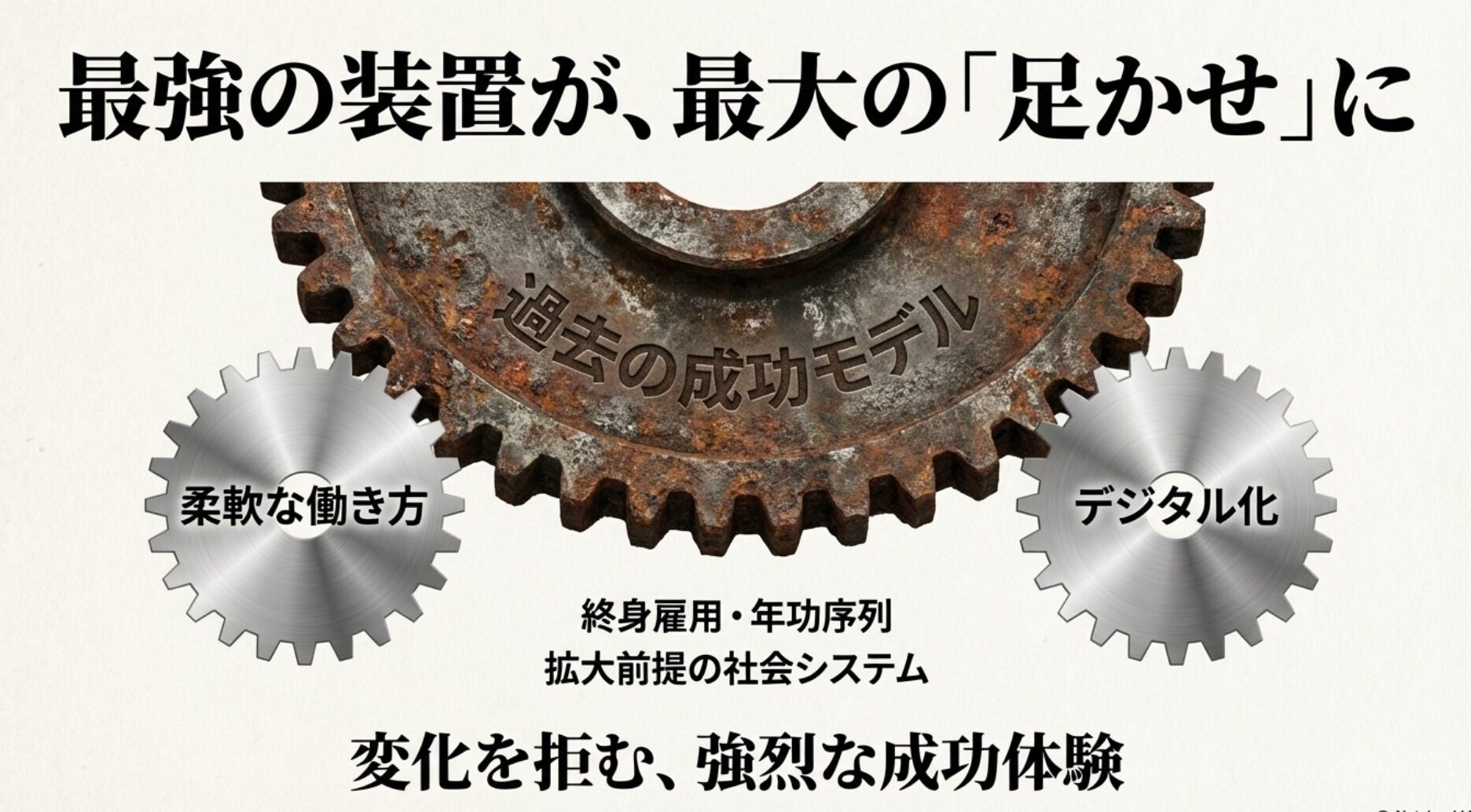 昭和の成功モデルと現代の対比図解