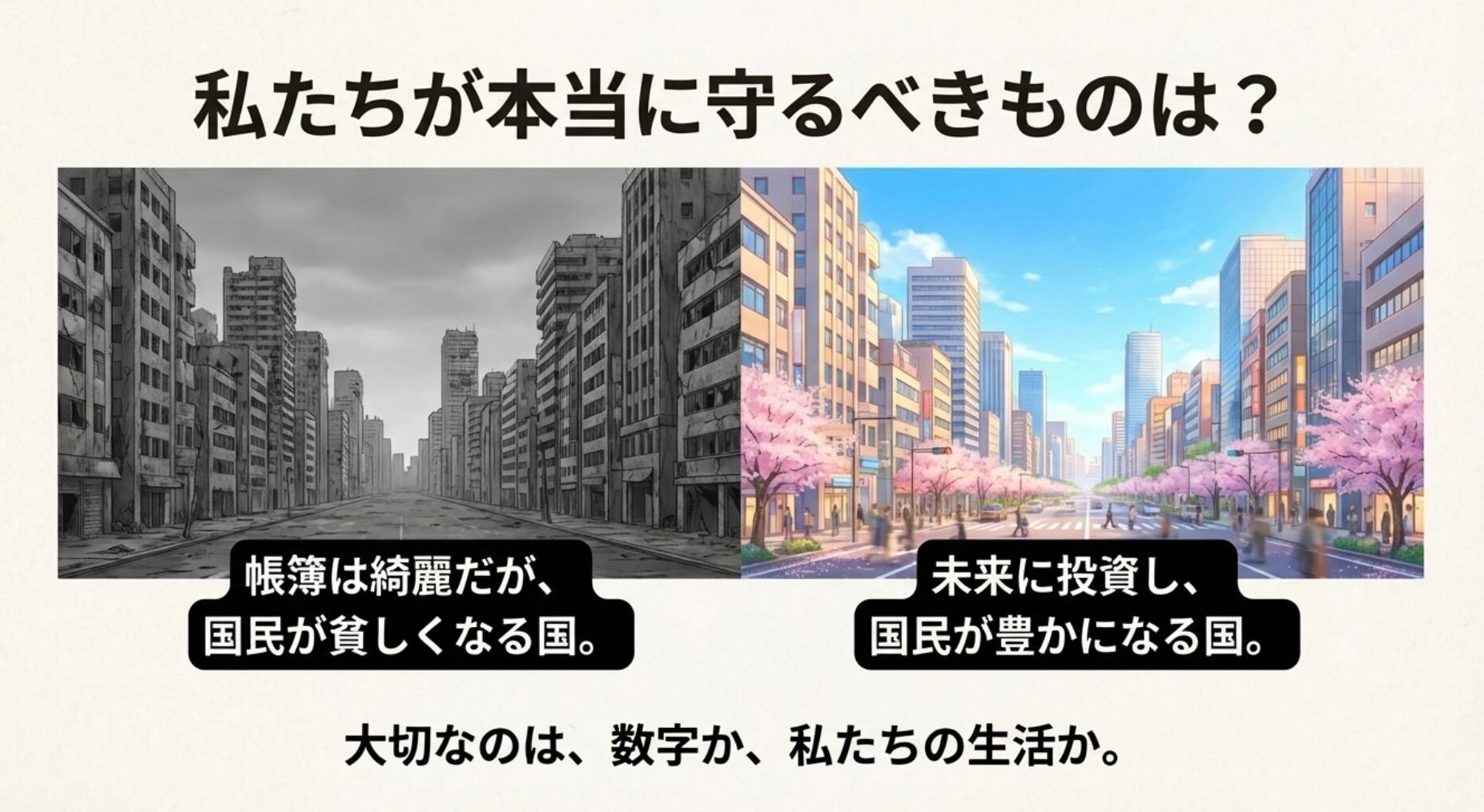 貧しくなる国と豊かになる国の対比を通じた守るべきものの問いかけ