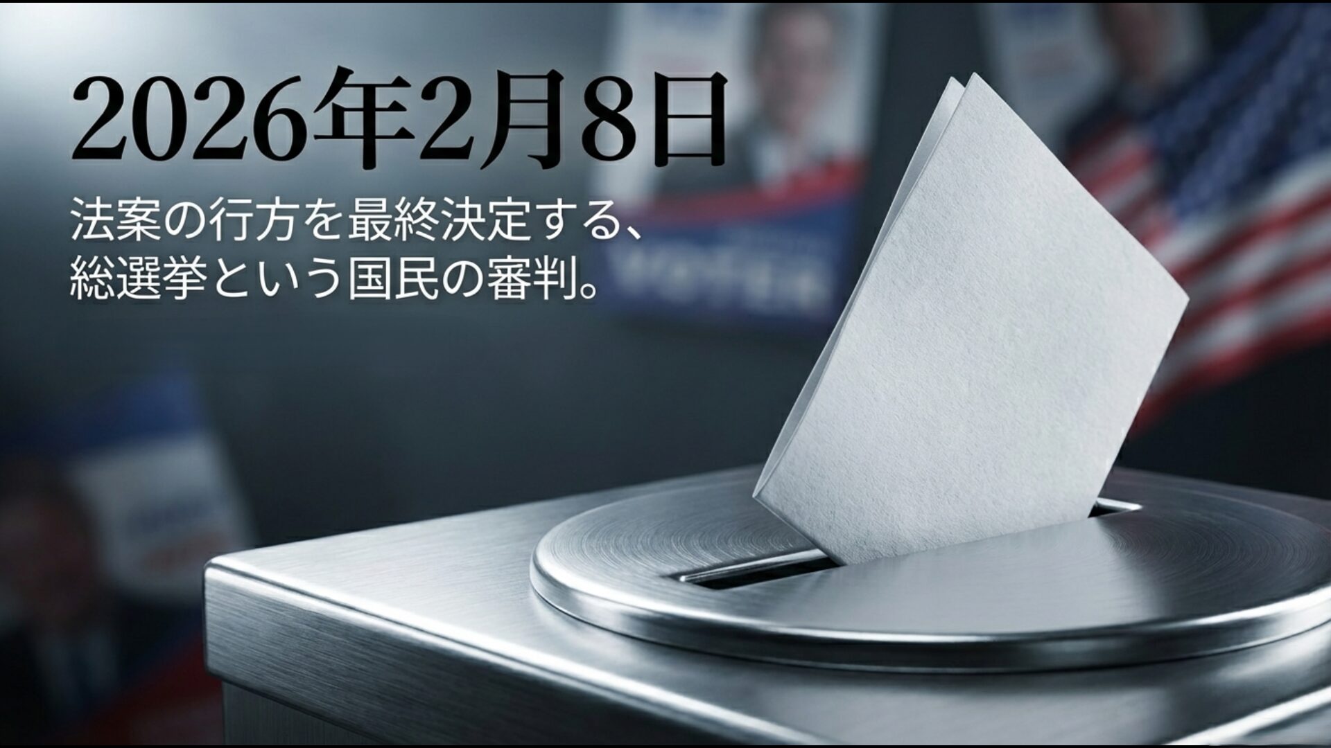 国旗損壊罪の行方を最終決定する2026年総選挙という急転する政治情勢を示す画像