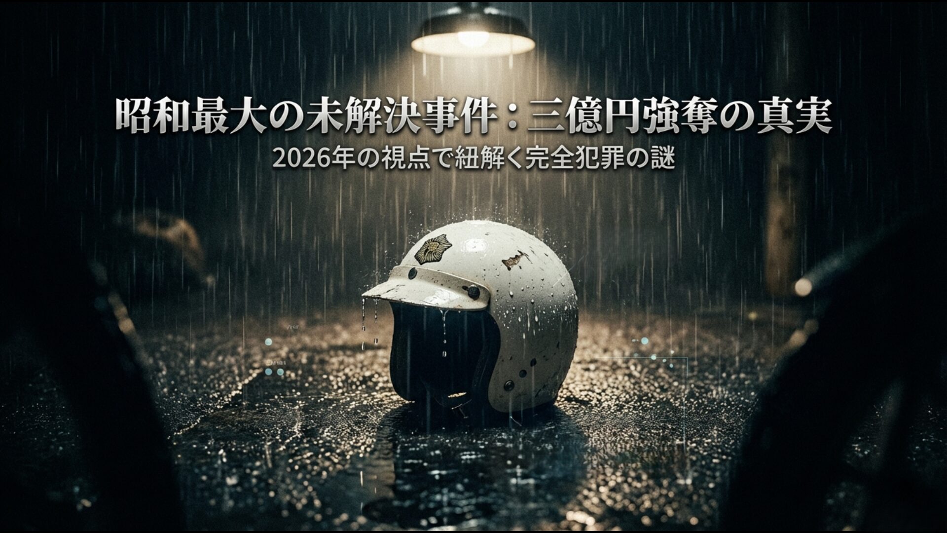 2026年の視点で紐解く完全犯罪の謎と三億円事件のタイトルロゴ