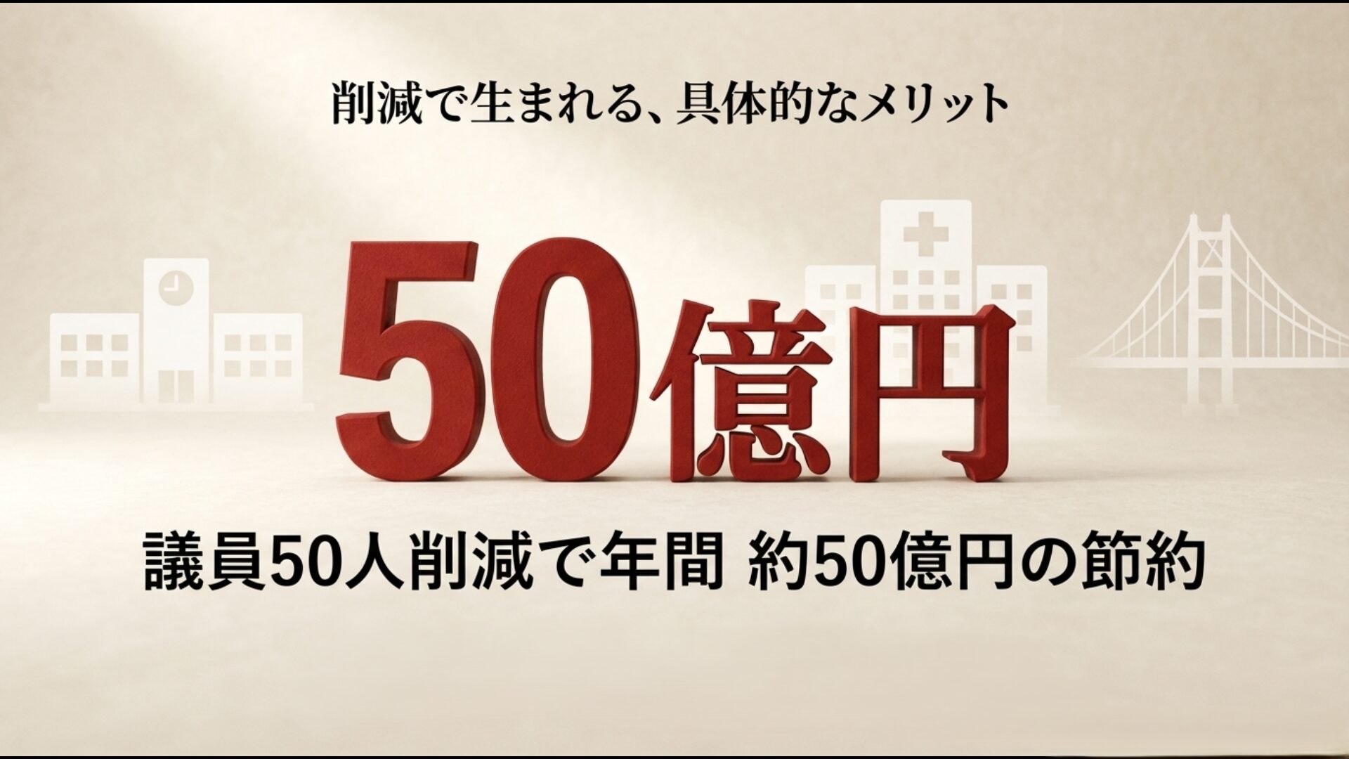 50億円の節税効果のビジュアル