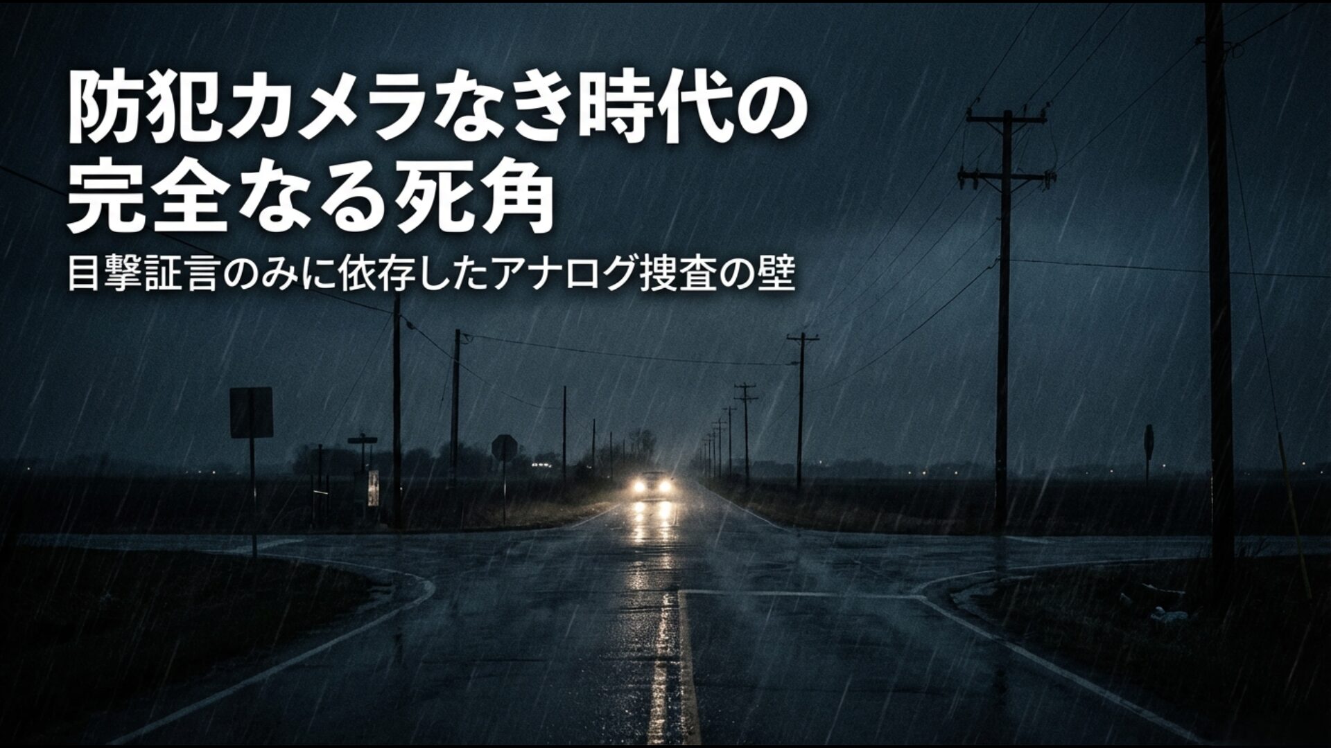 目撃証言のみに依存せざるを得なかったアナログ捜査の壁と死角