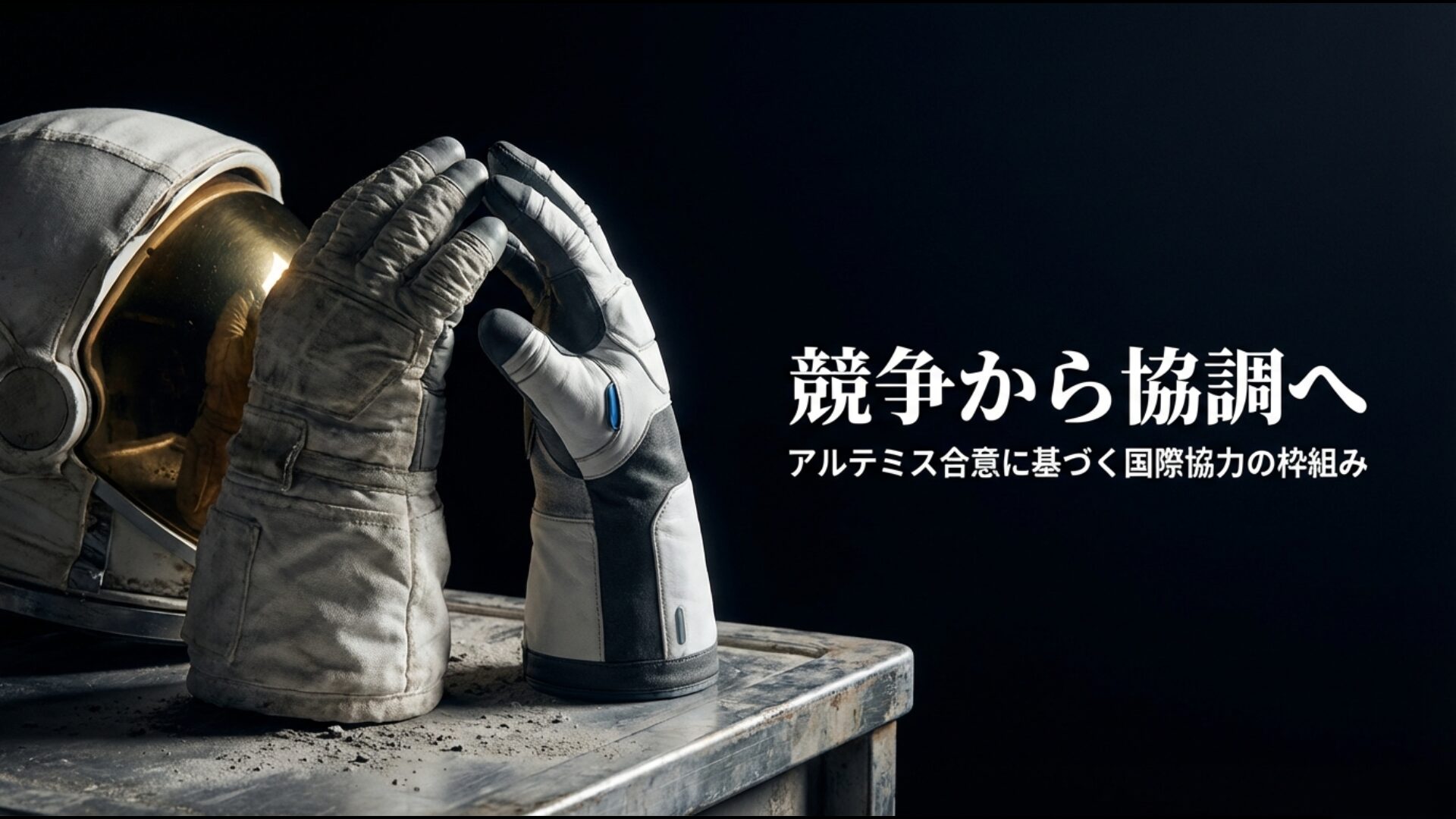 競争から協調へ移行し国際協力で進めるアルテミス合意の概念図