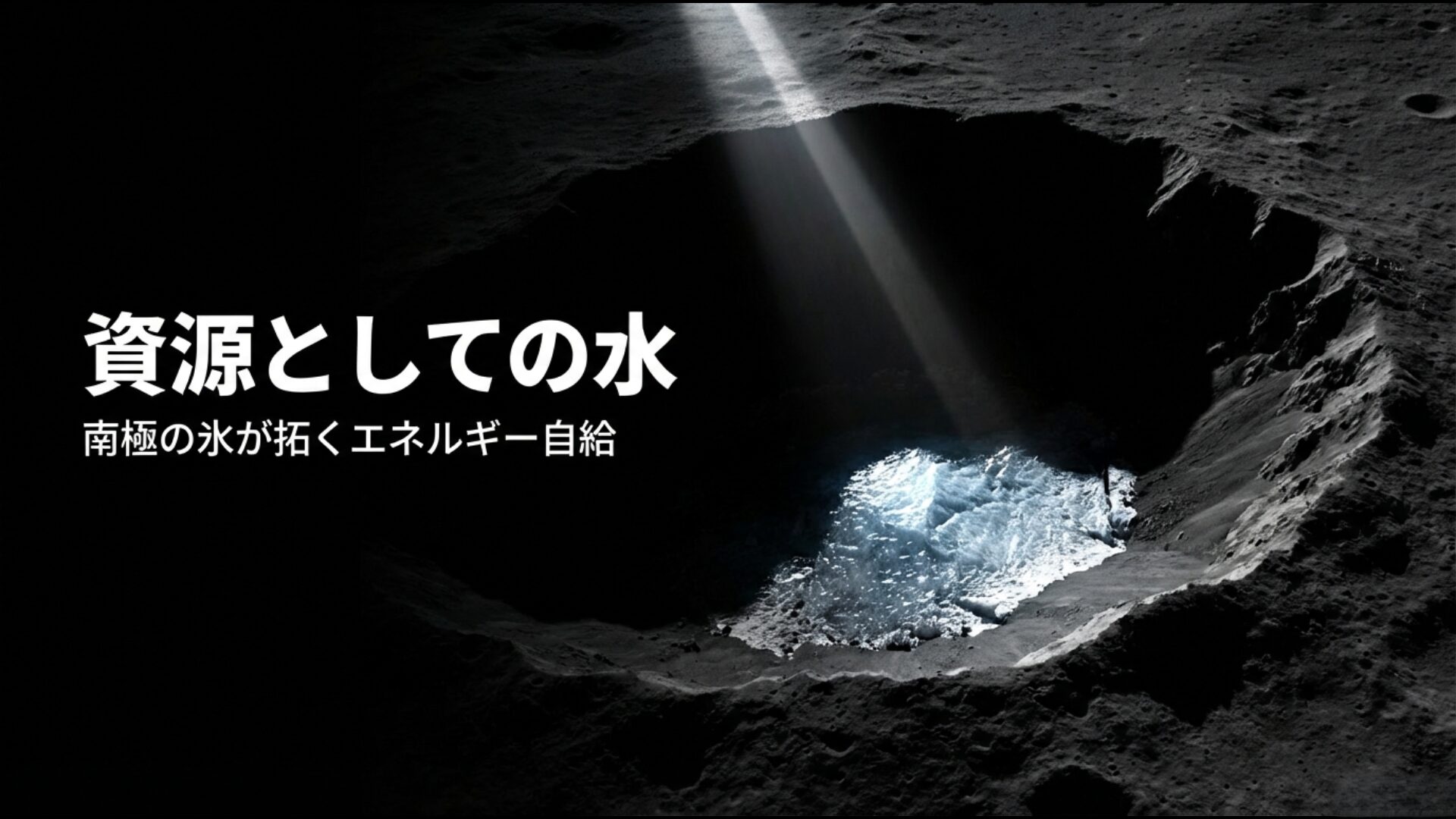 アルテミス計画で月南極の氷を活用したエネルギー自給と資源利用の概念