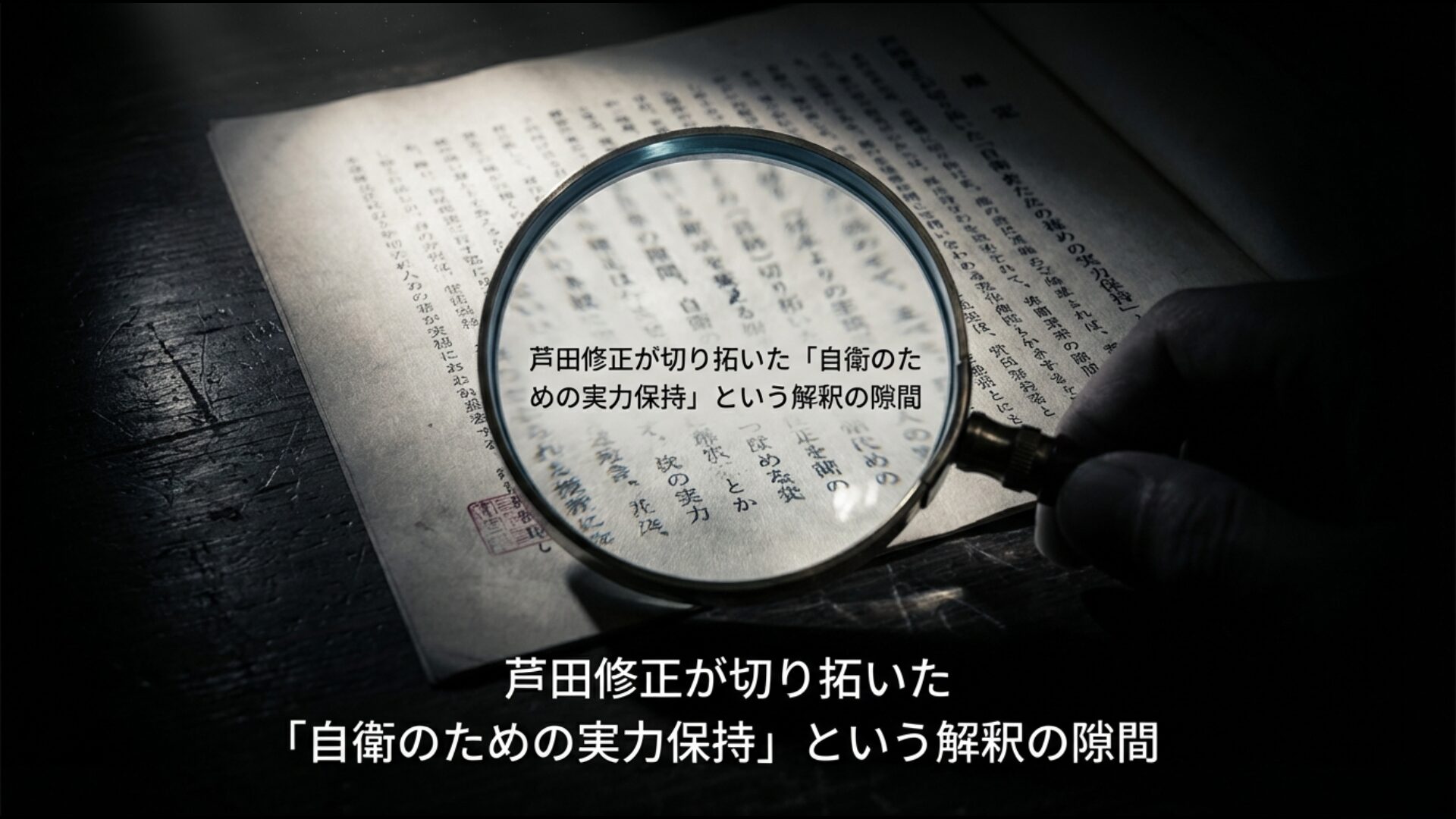 憲法9条2項の文言に芦田修正が加えられたことで自衛のための実力保持が可能となった解釈の隙間