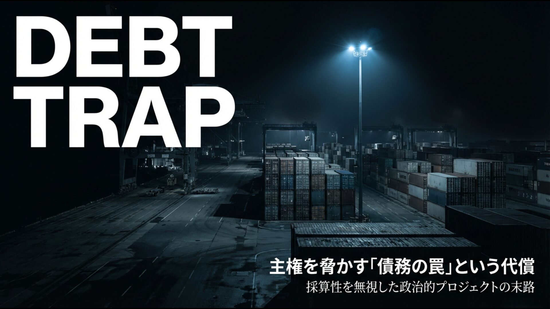 採算性を無視した政治的プロジェクトの末路としての債務の罠と国家主権への脅威を示す図解