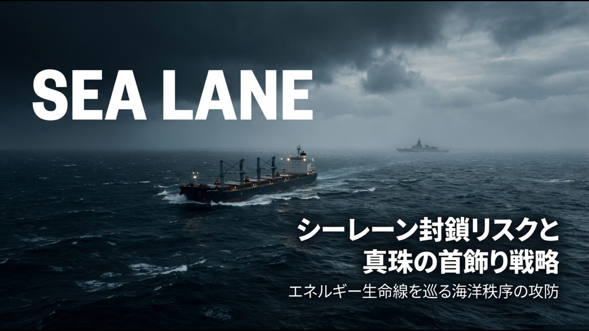 日本のエネルギー生命線であるシーレーンに対する真珠の首飾り戦略と海洋秩序の攻防図