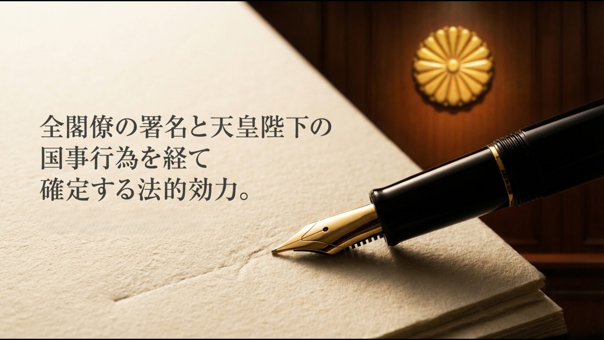 解散詔書の完成に向けて全閣僚が署名し天皇の国事行為を経て法的効力が確定する流れ