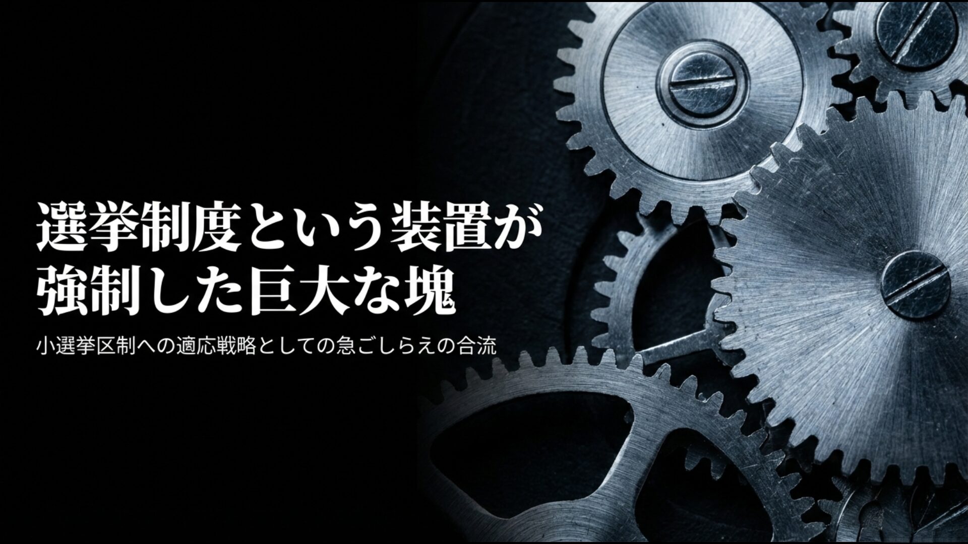 小選挙区制の導入という制度的圧力によって急ごしらえで合流した新進党の結党背景