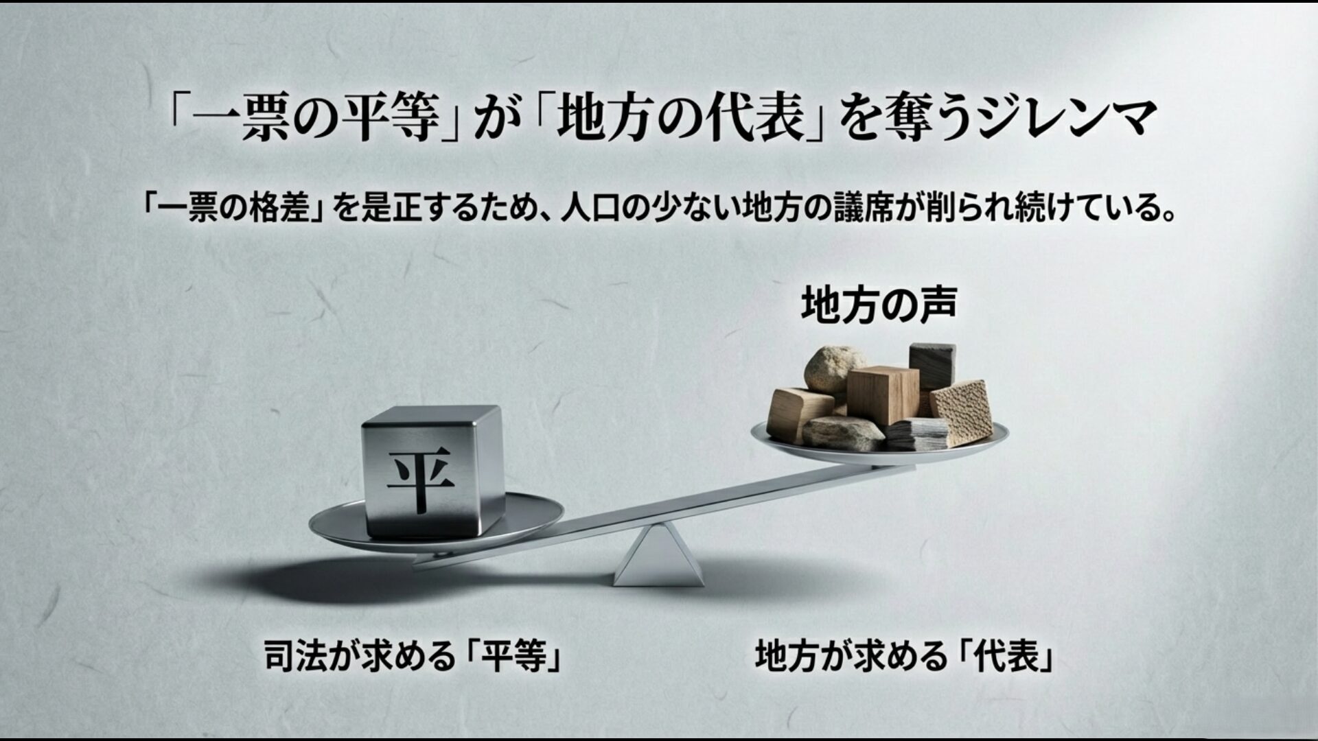 平等と地域代表性の対立図解