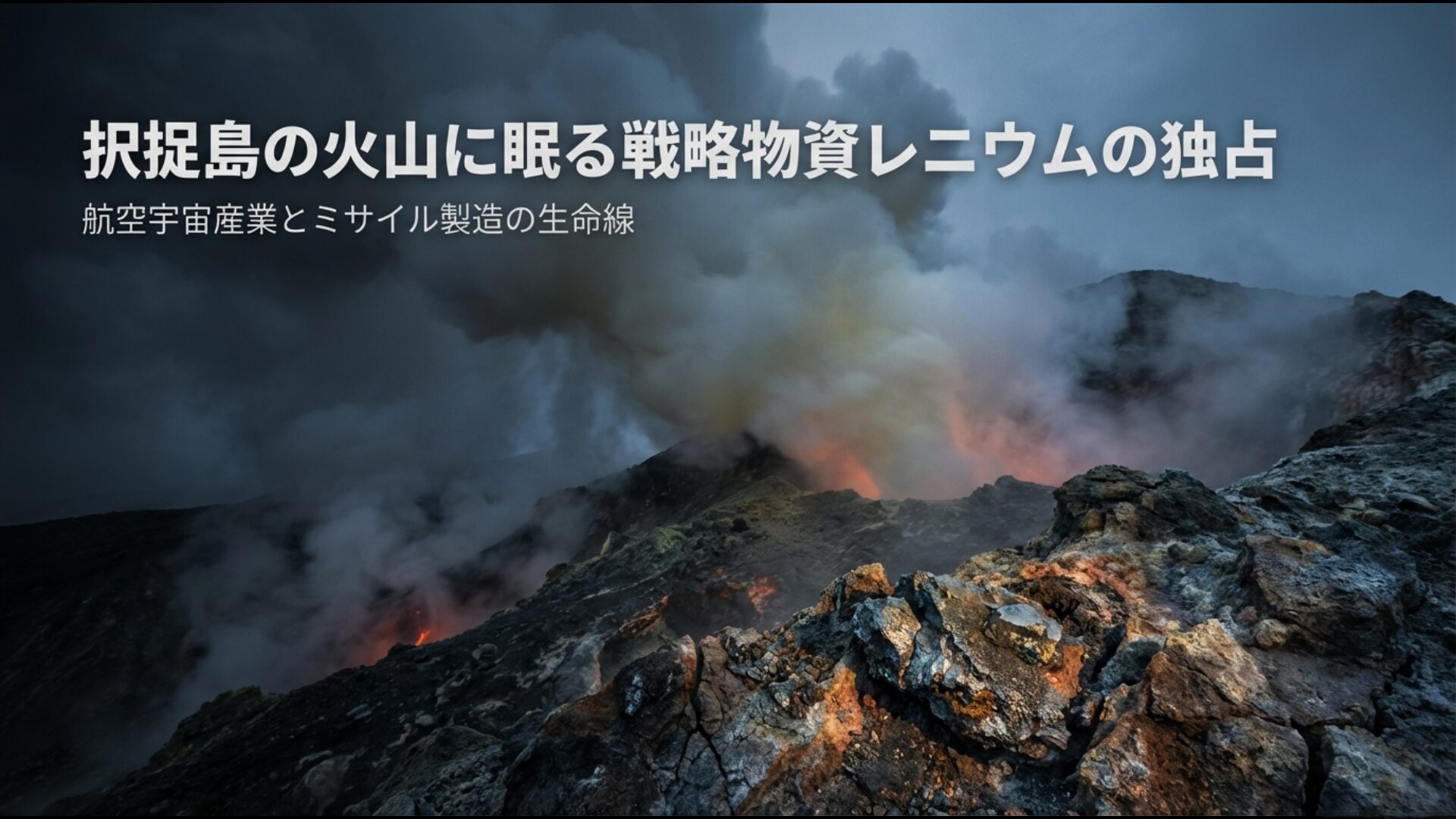 航空宇宙産業とミサイル製造の生命線である希少資源レニウムが採掘される択捉島の火山