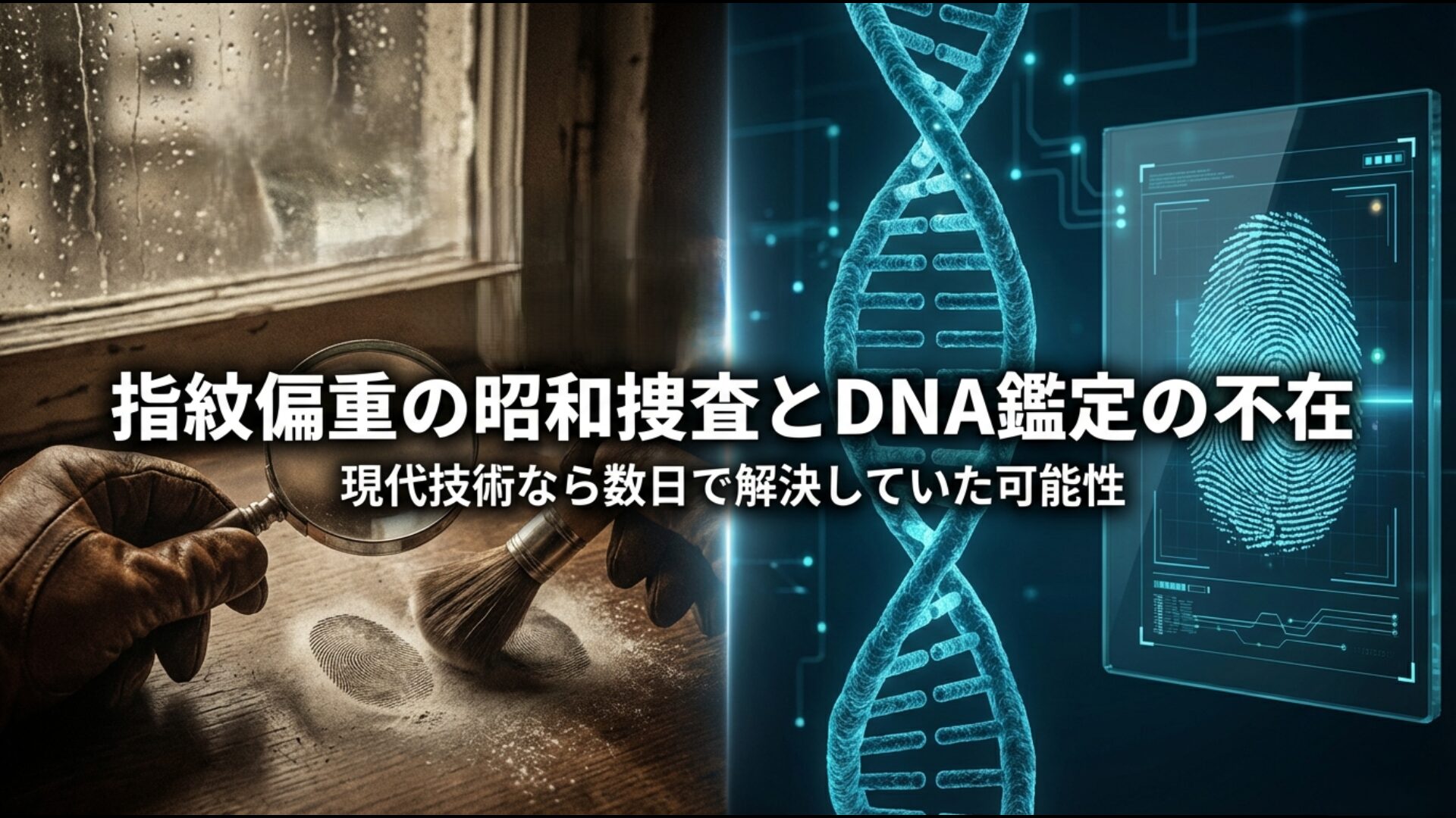 指紋偏重だった昭和の捜査と数日で解決可能な現代技術の対比