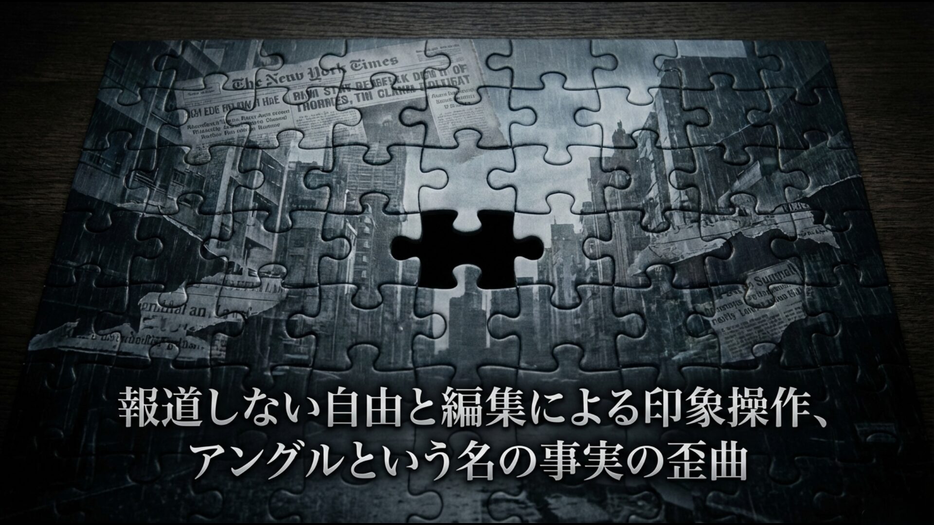 特定の事実を報じない自由の行使や、恣意的な編集アングルによる情報の印象操作および事実の歪曲の仕組み