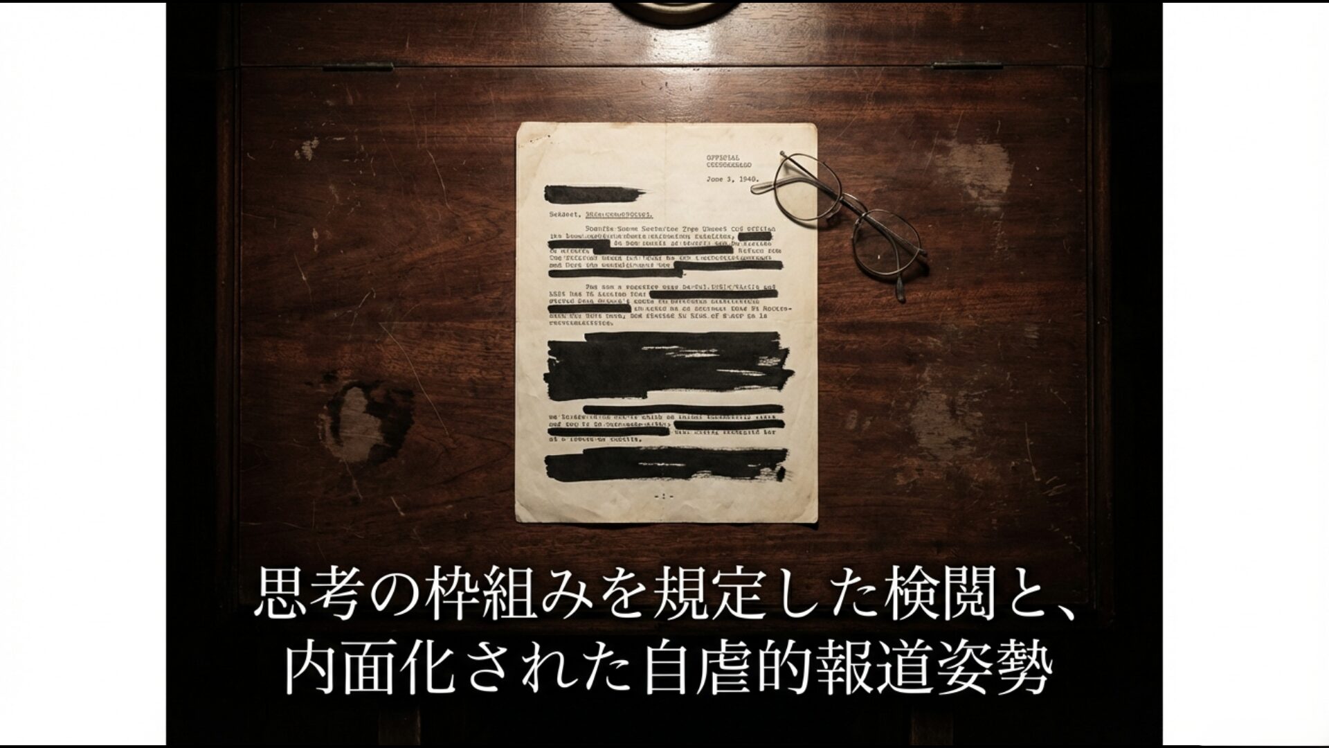 GHQのプレスコードによる検閲が日本のメディアに植え付けた思考の枠組みと、内面化された自虐的な報道姿勢