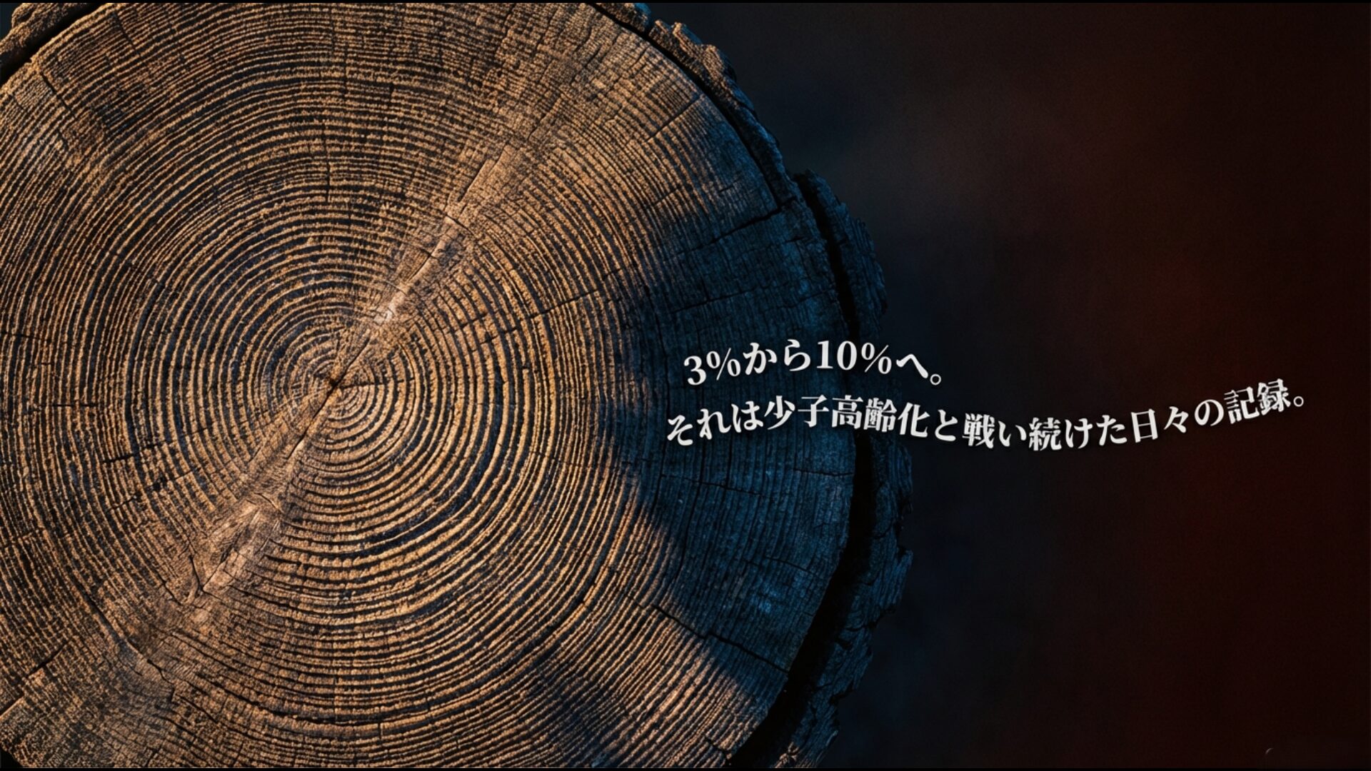 日本の消費税が3%から10%へと段階的に引き上げられた歴史と、少子高齢化問題との関連性を示すグラフ。