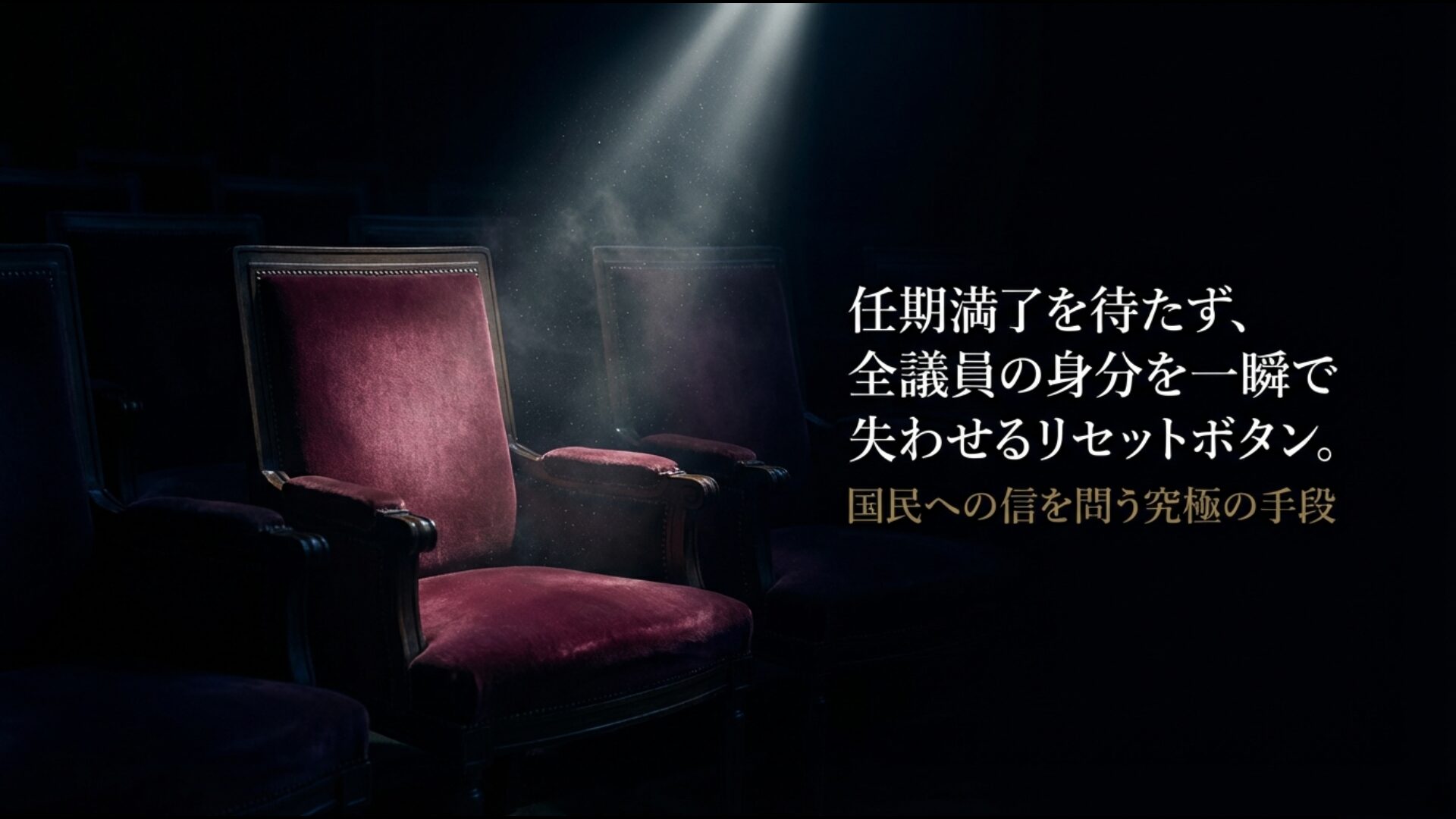 衆議院議員の任期満了を待たずに全員を失職させ国民の信を問う解散の定義を解説する図解