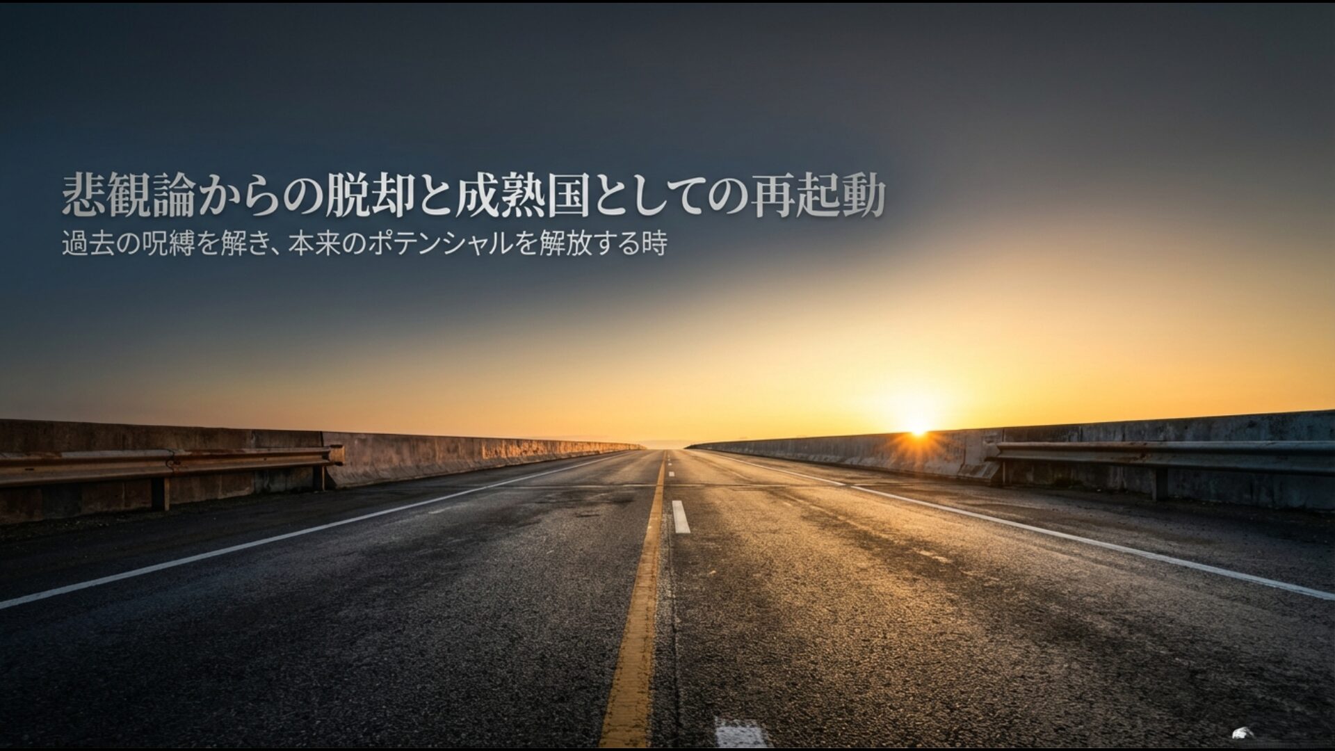 失われた30年の嘘という呪縛を解き放ち、成熟国として日本本来のポテンシャルを解放するイメージ
