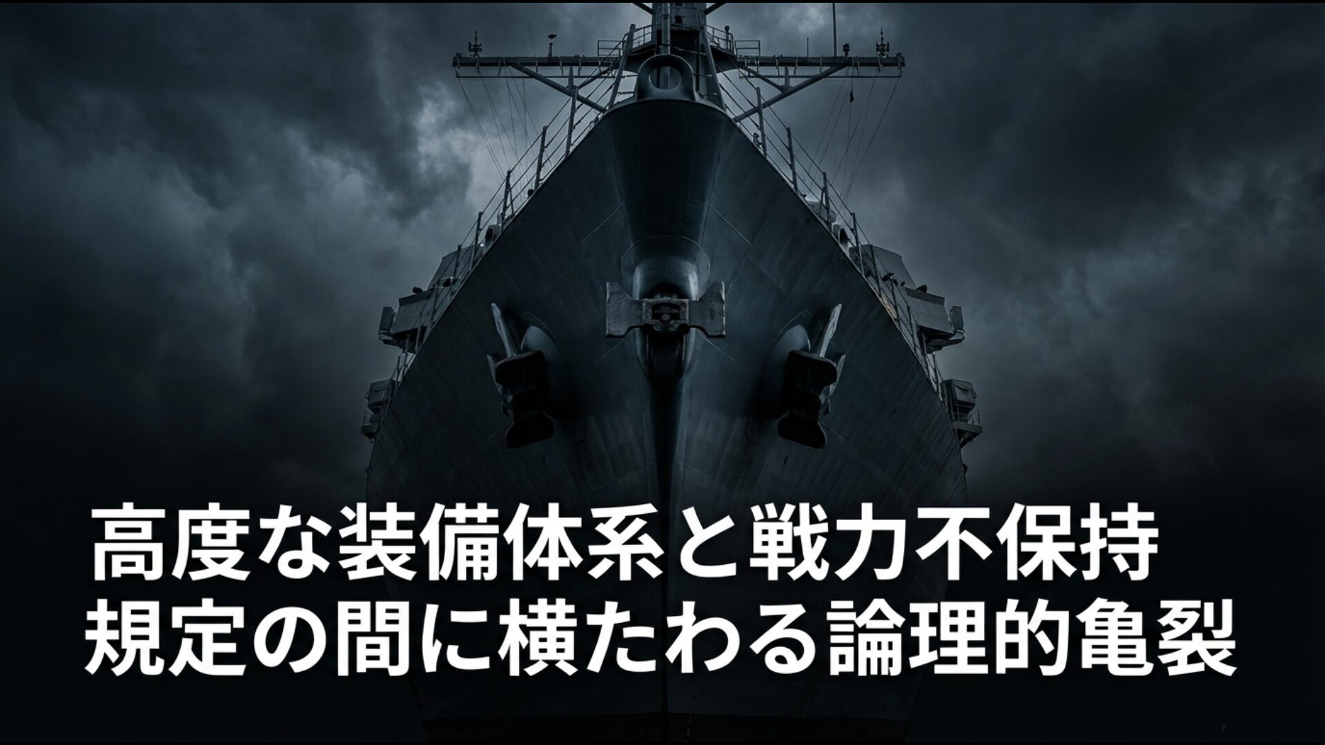 自衛隊の持つ高度な装備体系と憲法9条2項の戦力不保持規定の間に生じている論理的な矛盾