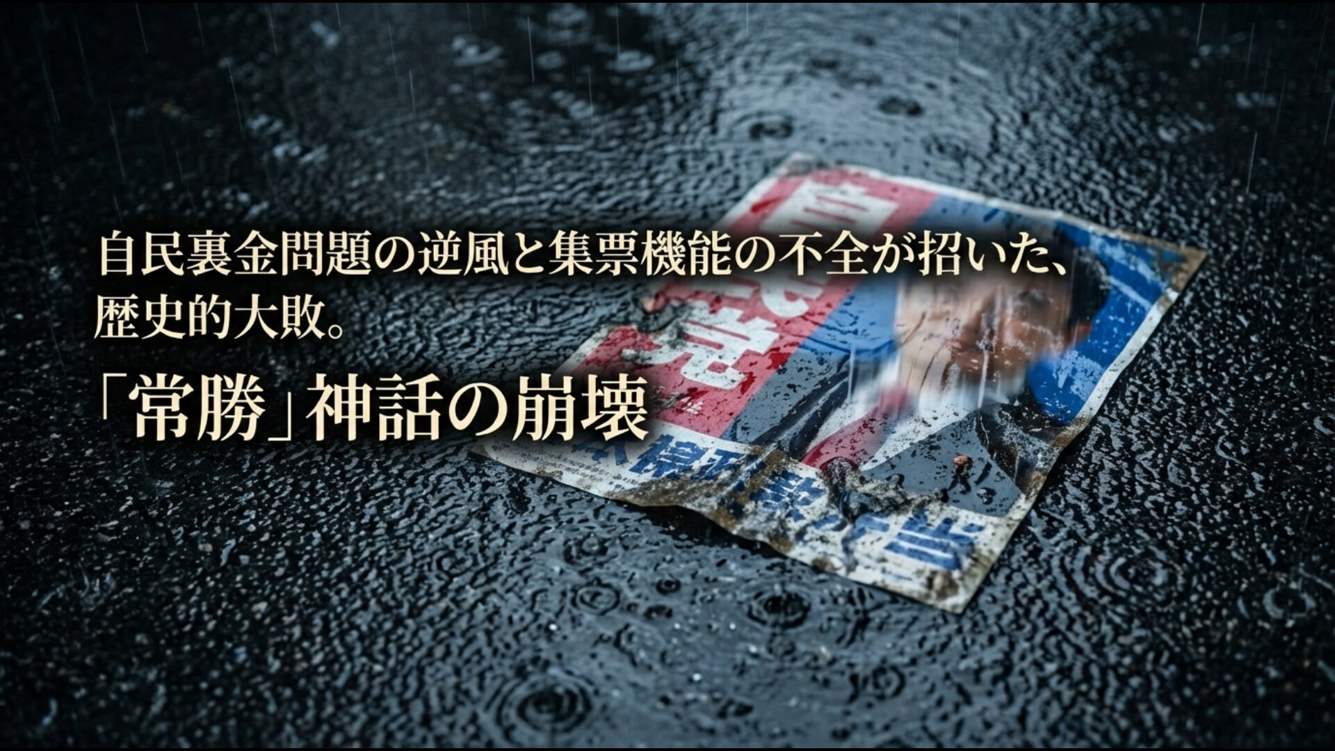 2024年衆院選での自民裏金問題と集票機能不全が招いた公明党の歴史的大敗