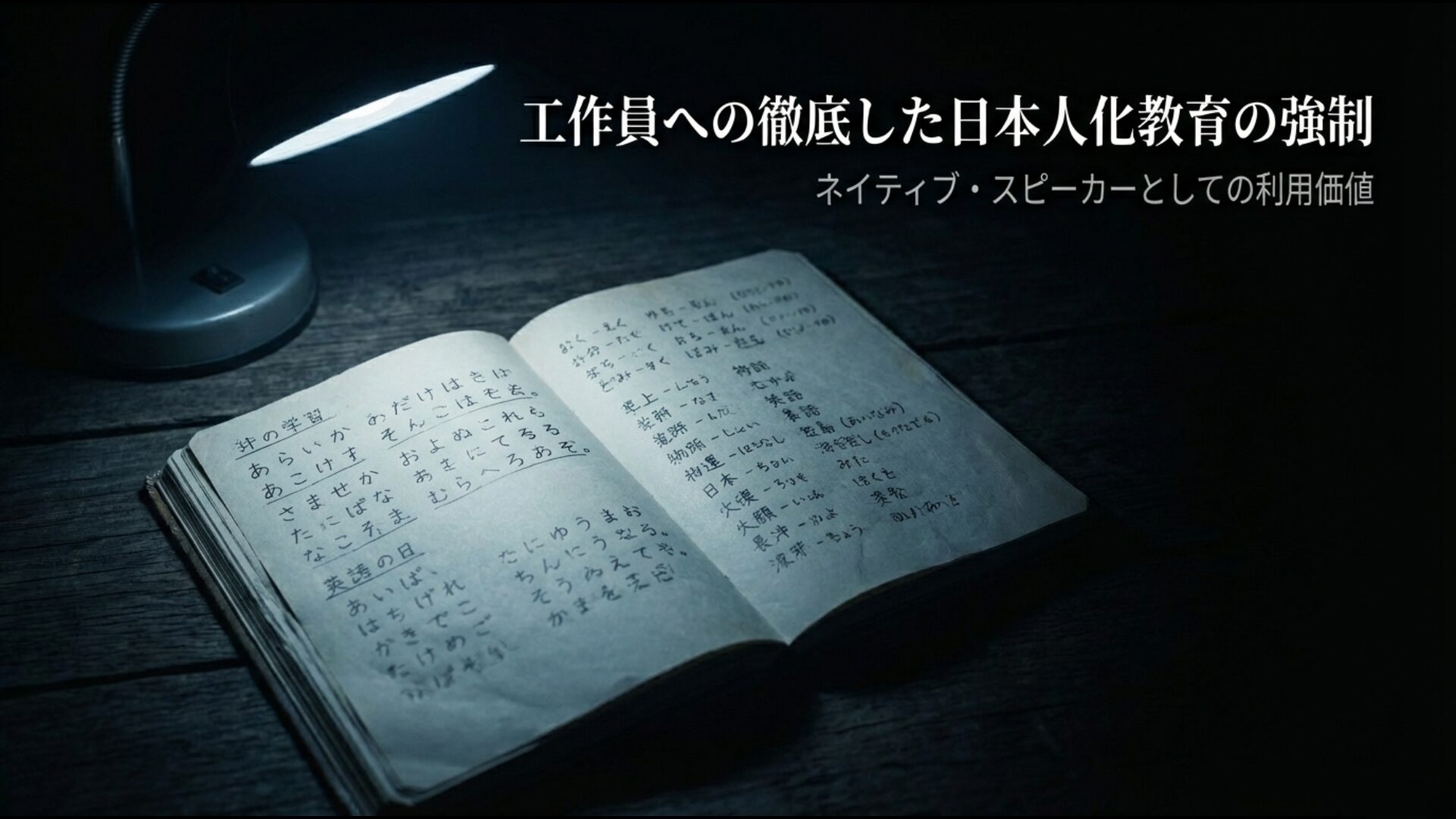 拉致被害者をネイティブスピーカーとして利用する日本人化教育の目的解説