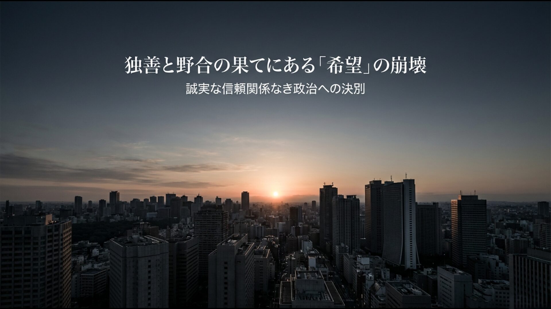 独善的な排除と野合が招く政党崩壊の教訓から、誠実な政治の輪郭を問う結びの画像。