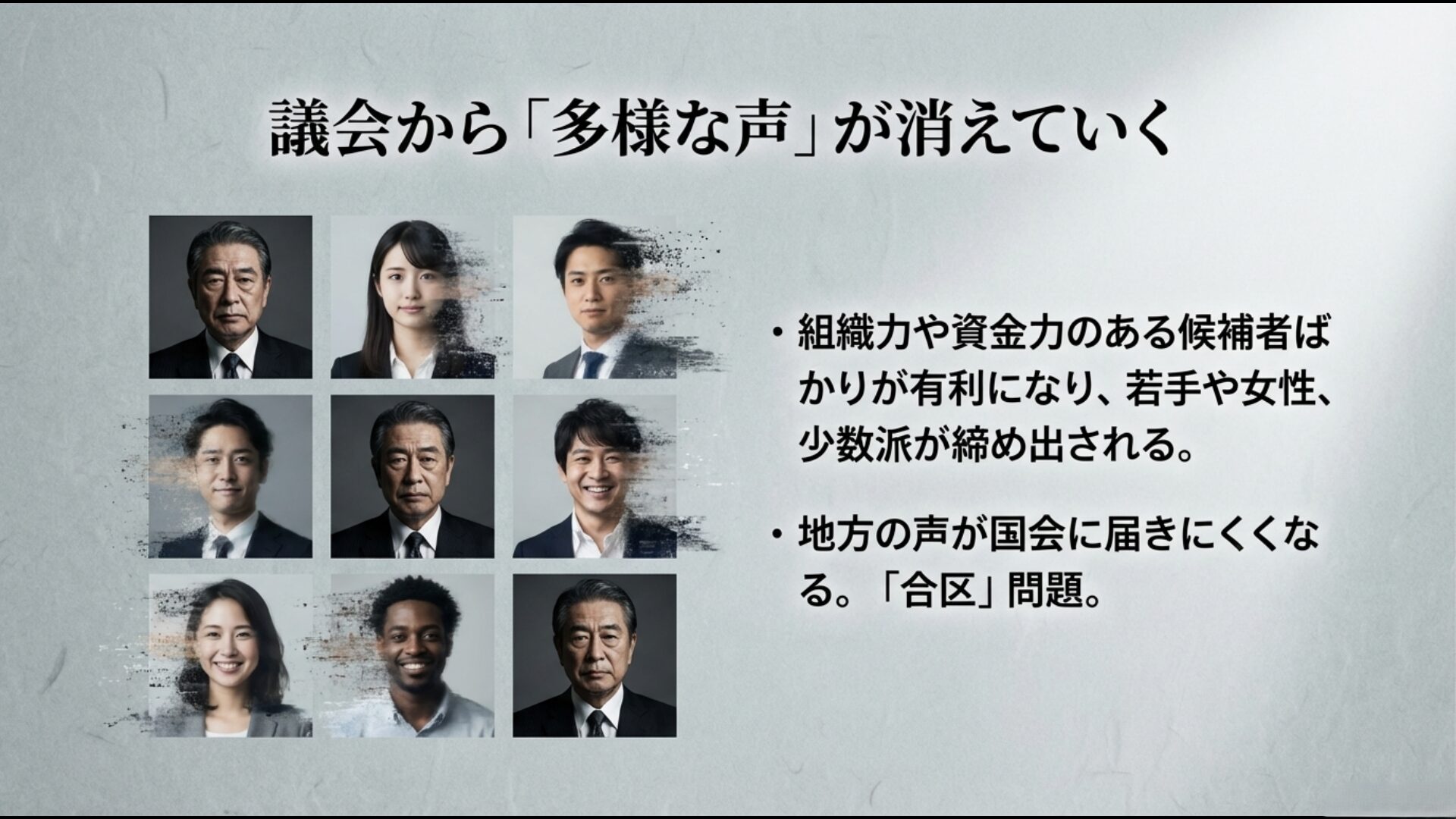 民主主義の多様性喪失の懸念