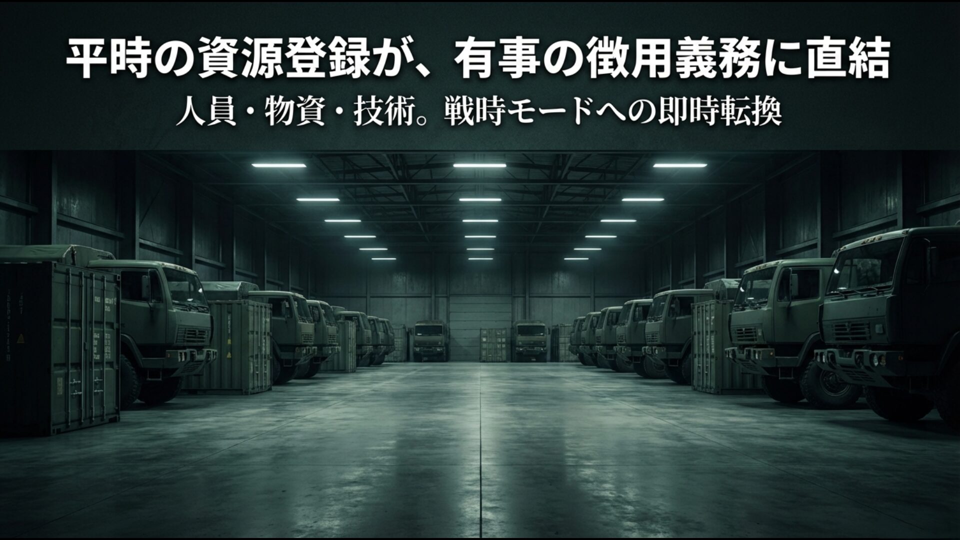 人員・物資・技術が国防動員法により即座に戦時モードへ切り替わる仕組み