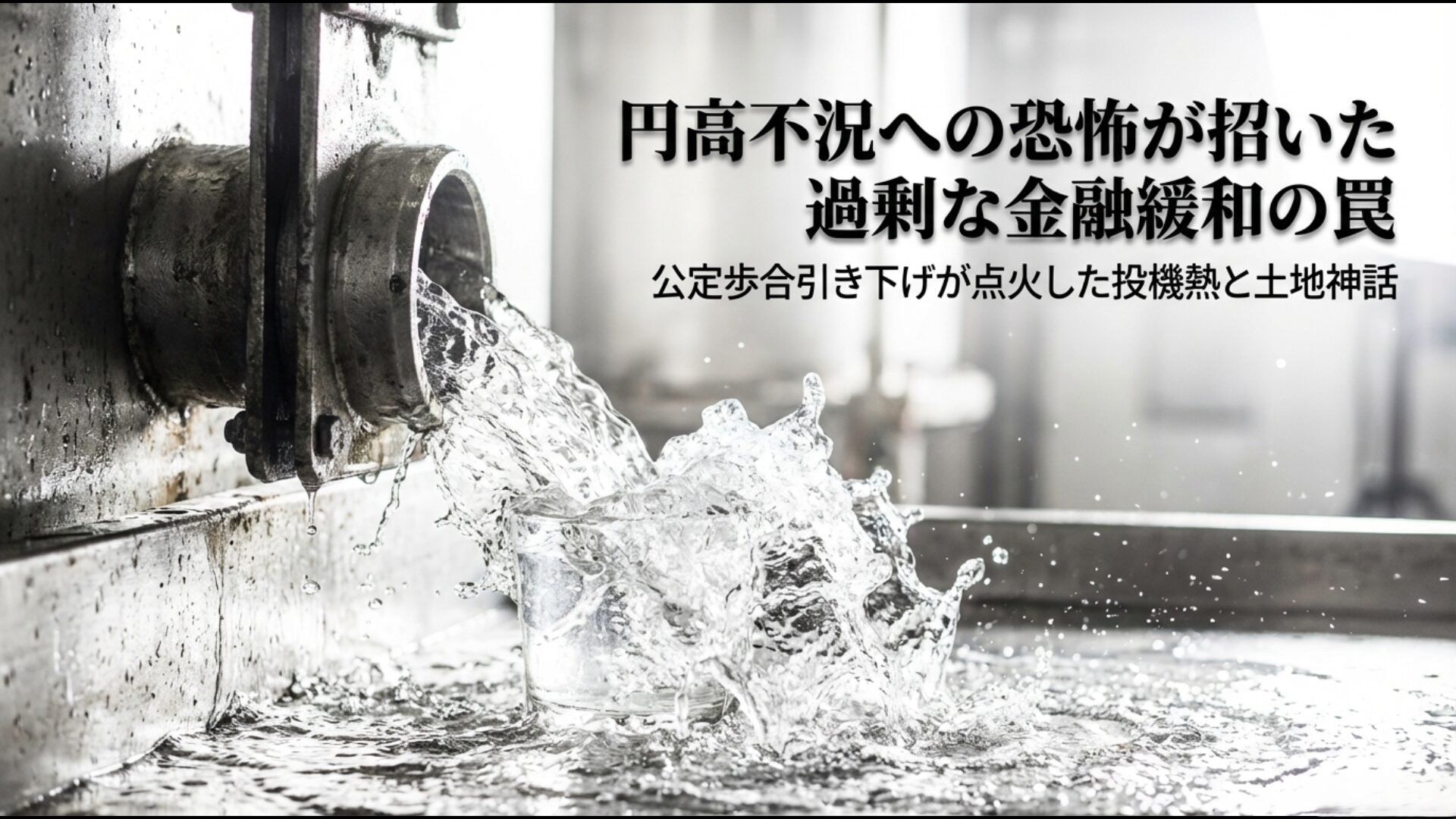 円高不況対策としての公定歩合引き下げが投機熱と土地神話に点火したバブル生成のプロセス図