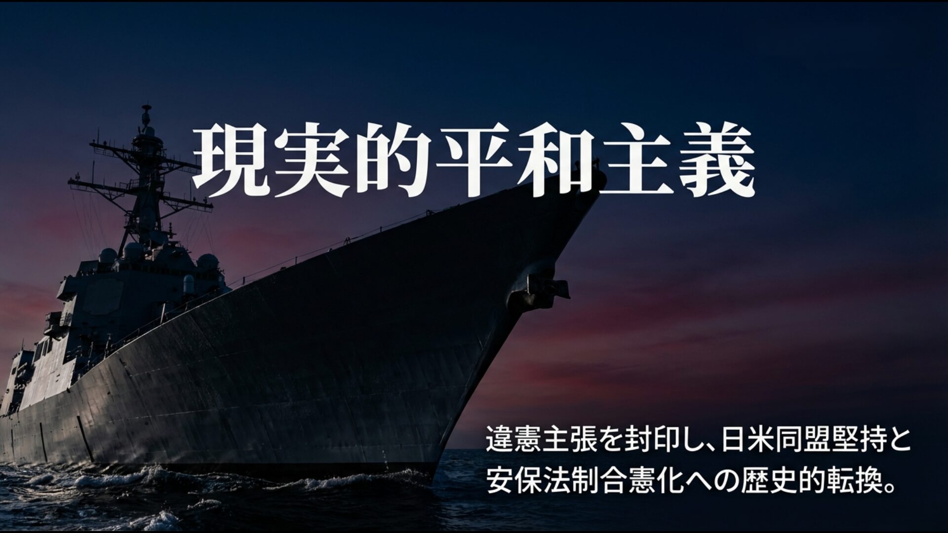 違憲主張を封印し、安保法制の合憲化と日米同盟堅持に踏み出した中道改革連合の現実的平和主義。