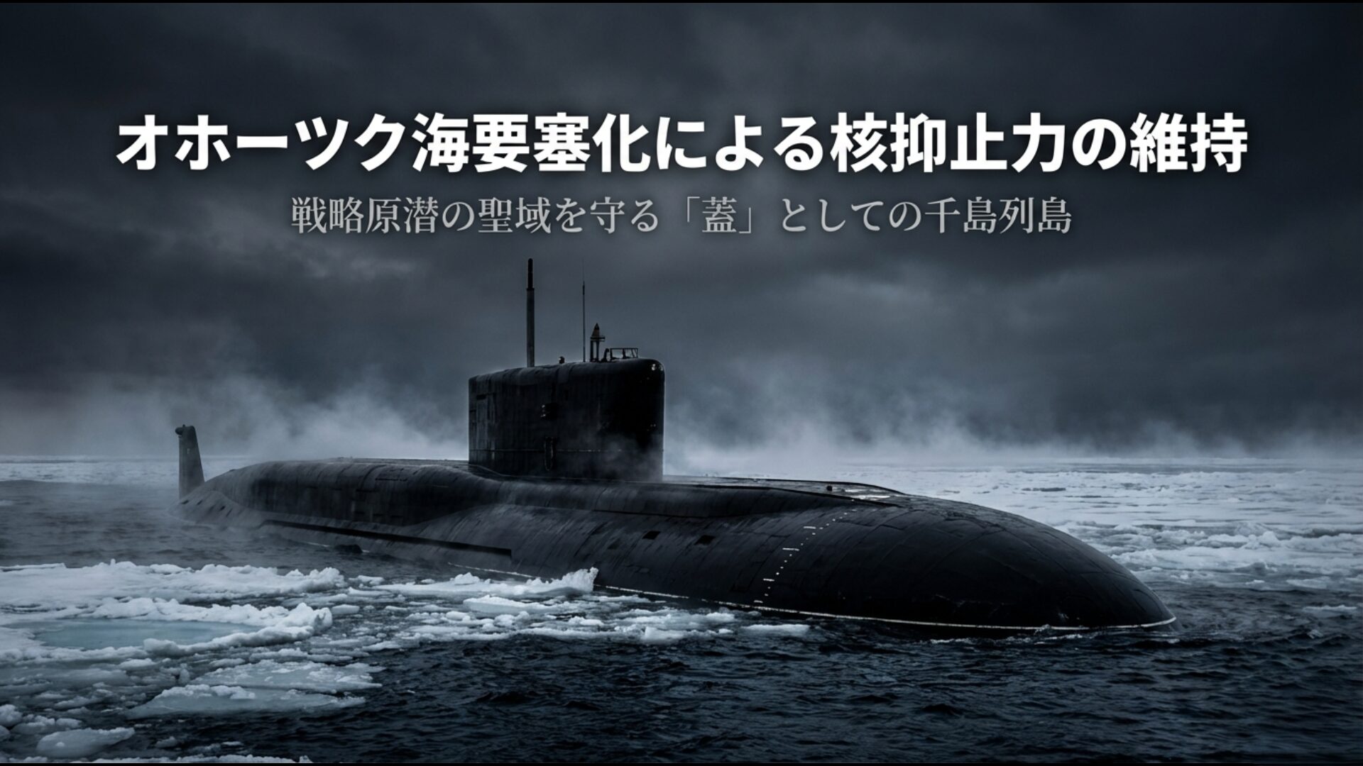 ロシアがオホーツク海を戦略原子力潜水艦の聖域として守るバスティオン戦略の概念図