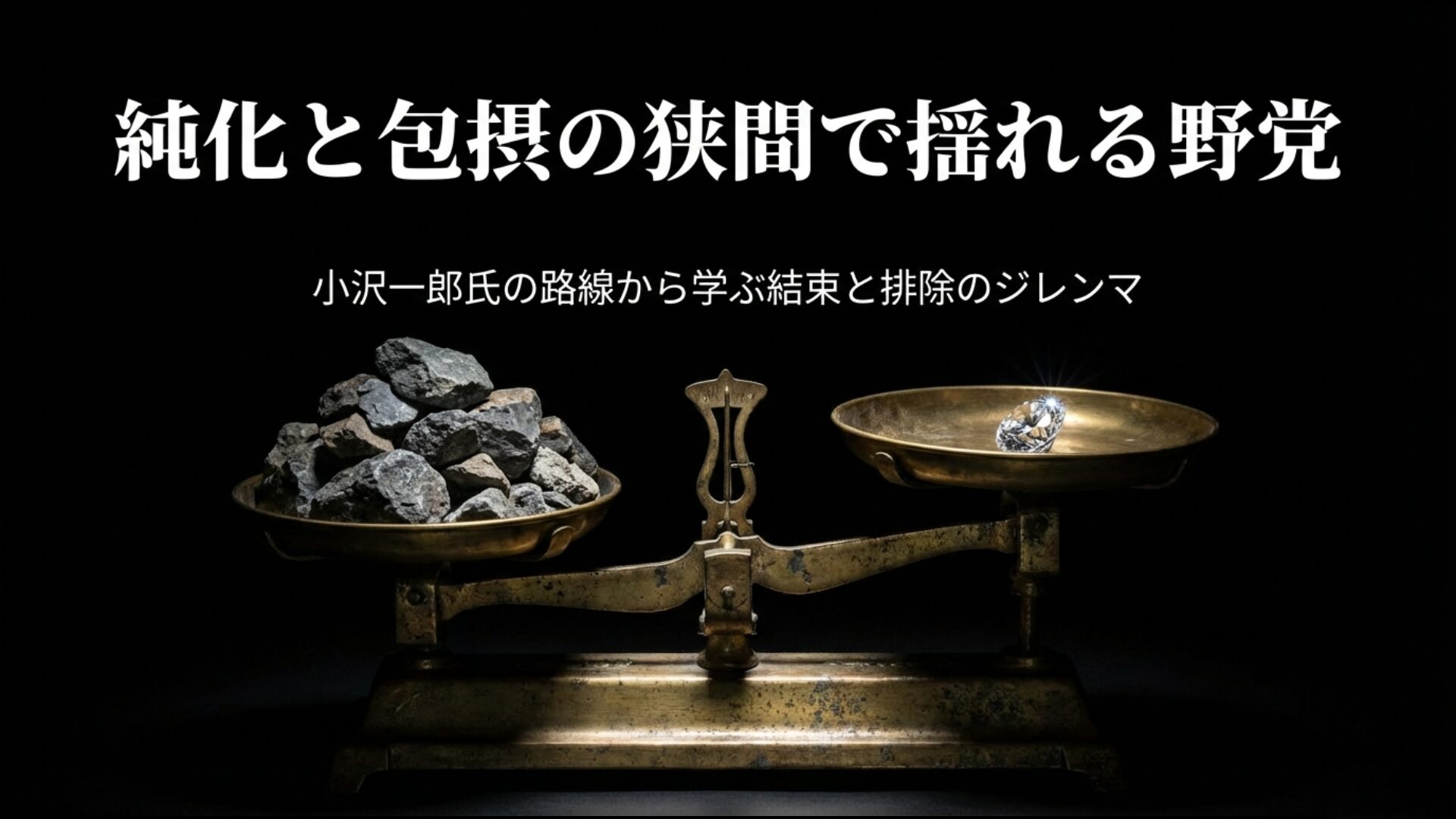 小沢一郎氏の純化路線から学ぶ現代の政界再編における結束と排除のジレンマ