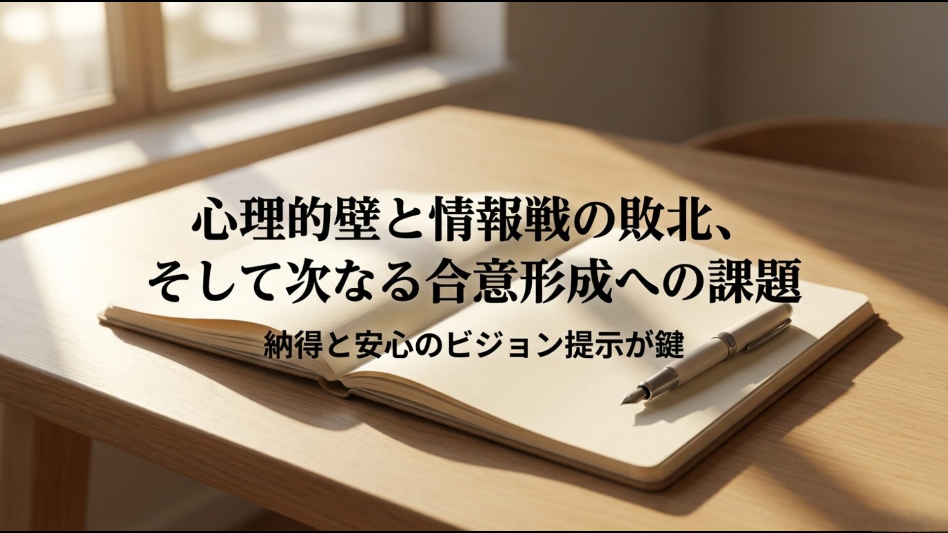 住民サービス維持の担保と次なる合意形成に向けた安心のビジョン提示の重要性