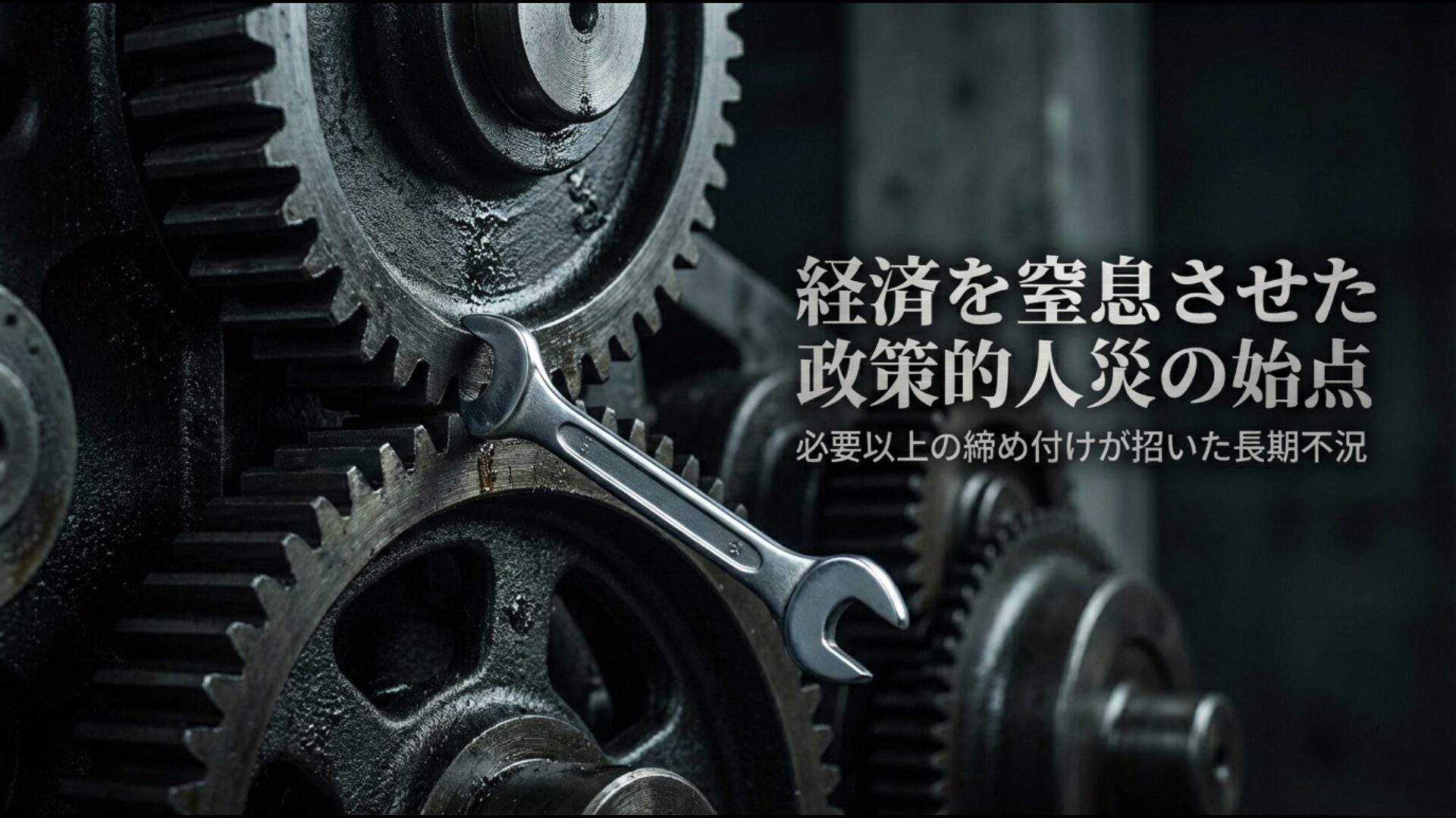 バブル崩壊後の過剰な引き締めが失われた30年の嘘を招いた政策的人災であることの概念図