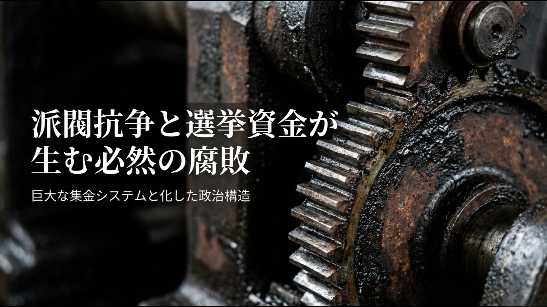 派閥抗争と膨大な選挙資金が必要とした、55年体制下の巨大な集金システムと構造的欠陥。