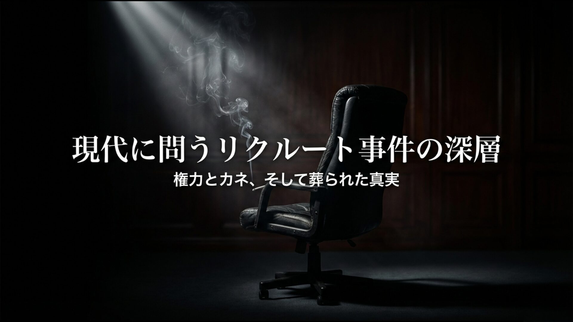 戦後最大の汚職、リクルート事件の黒幕と権力・カネの真相を追うアイキャッチ画像。
