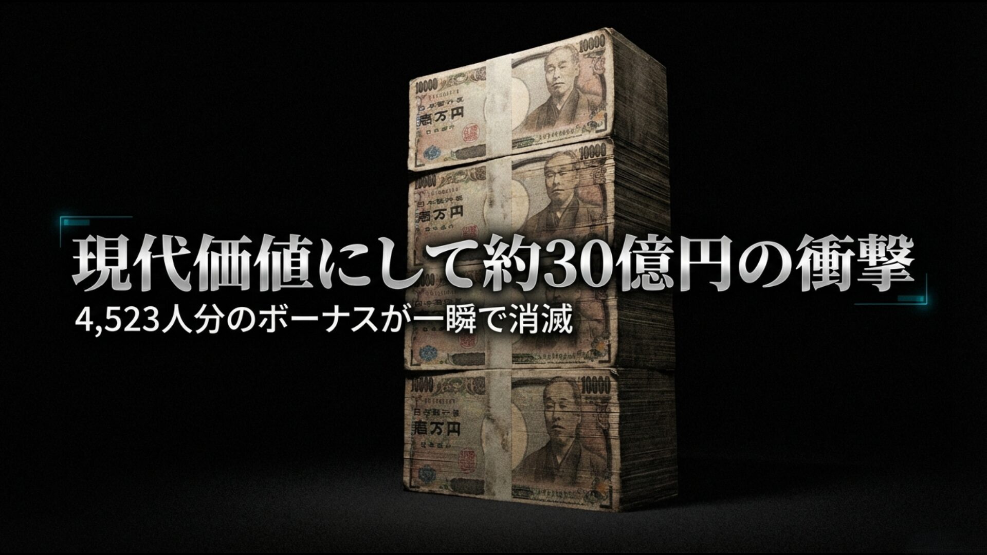 現代価値にして約30億円に相当する4,523人分のボーナス消滅の解説