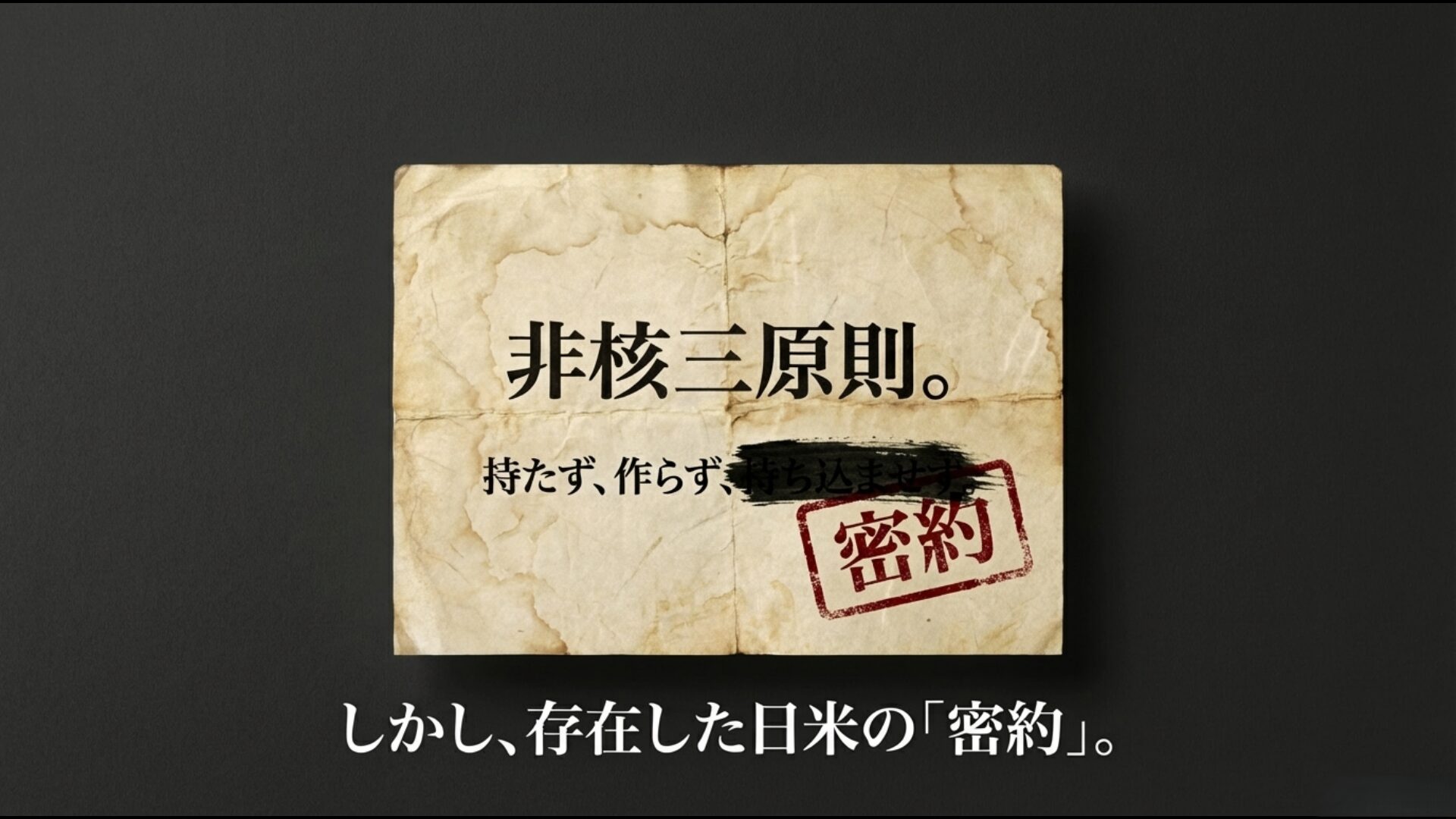 非核三原則の「持ち込ませず」を骨抜きにした日米間の密約資料