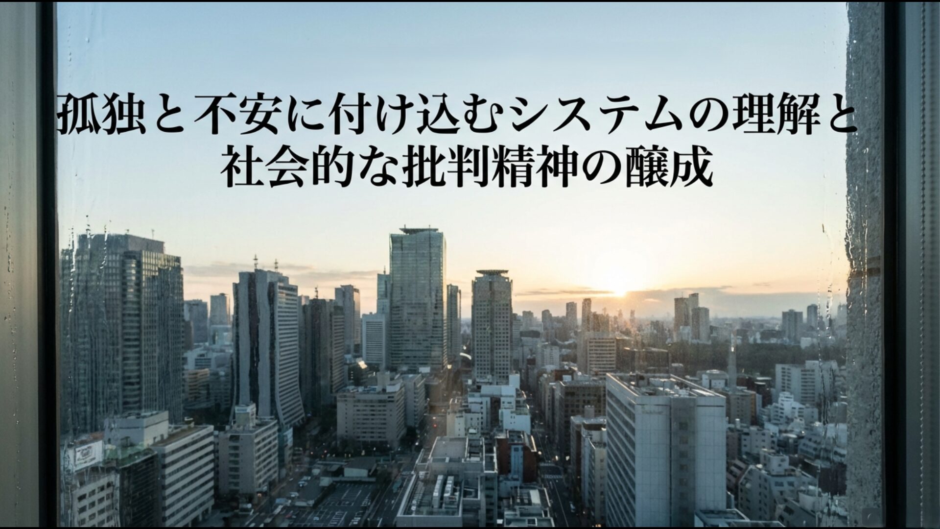 孤独や不安に付け込む統一教会のシステムを理解し、社会的な批判精神を醸成するための考察図