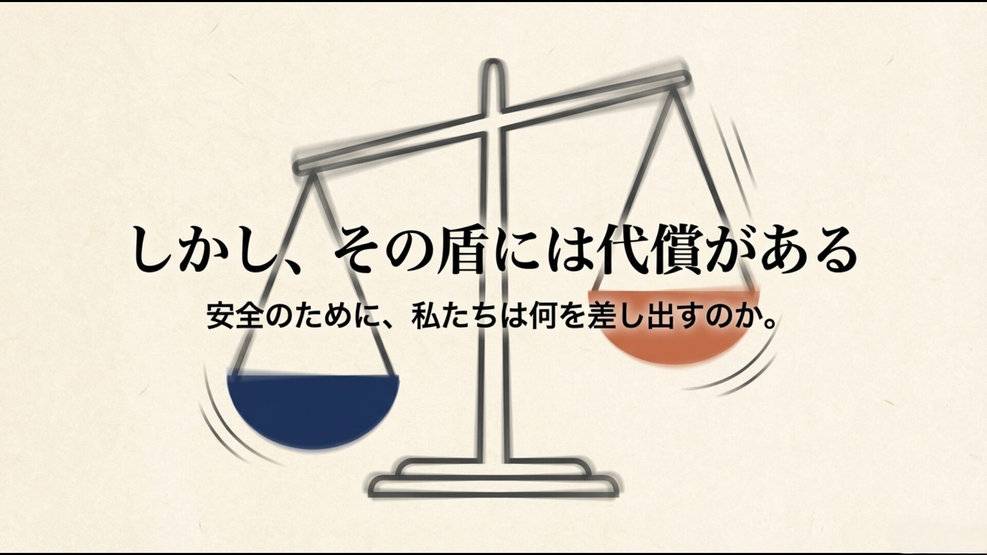 安全と代償を問いかけるイメージ