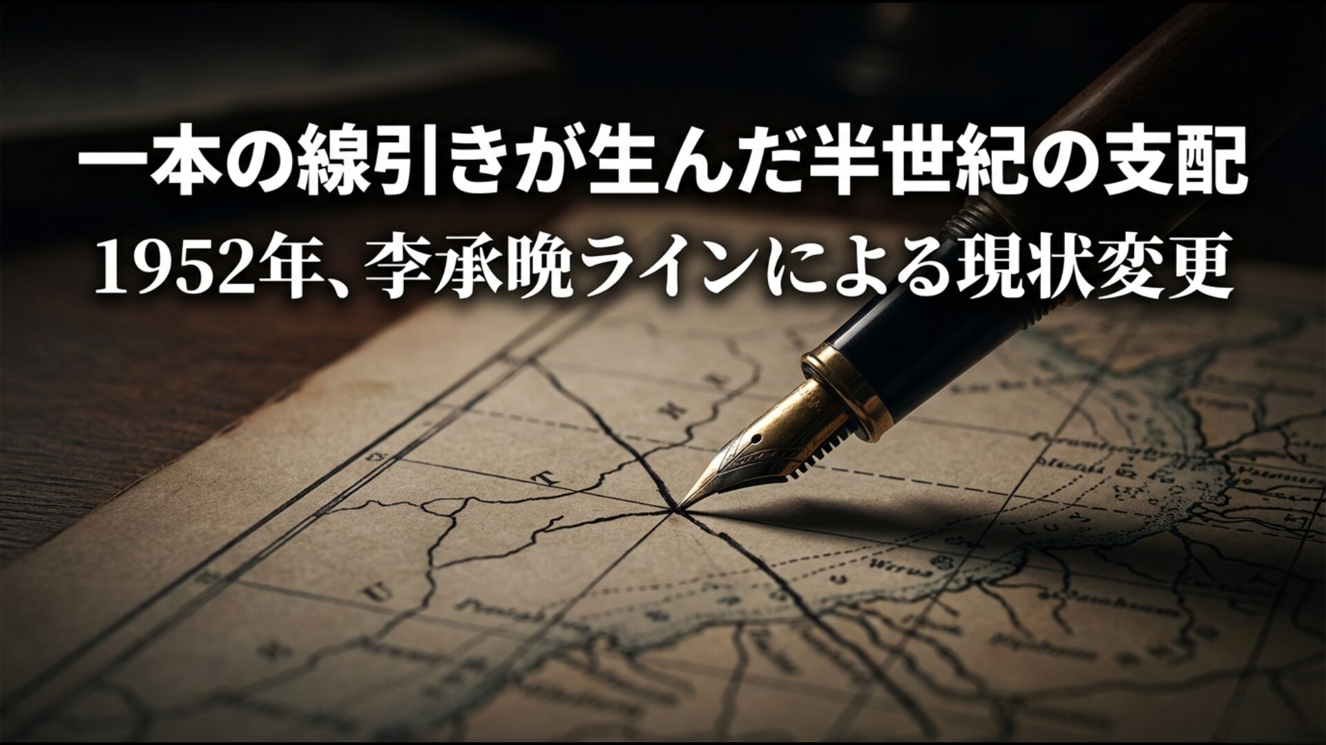 李承晩ラインの線引きと半世紀にわたる竹島支配の現状変更に関する図解