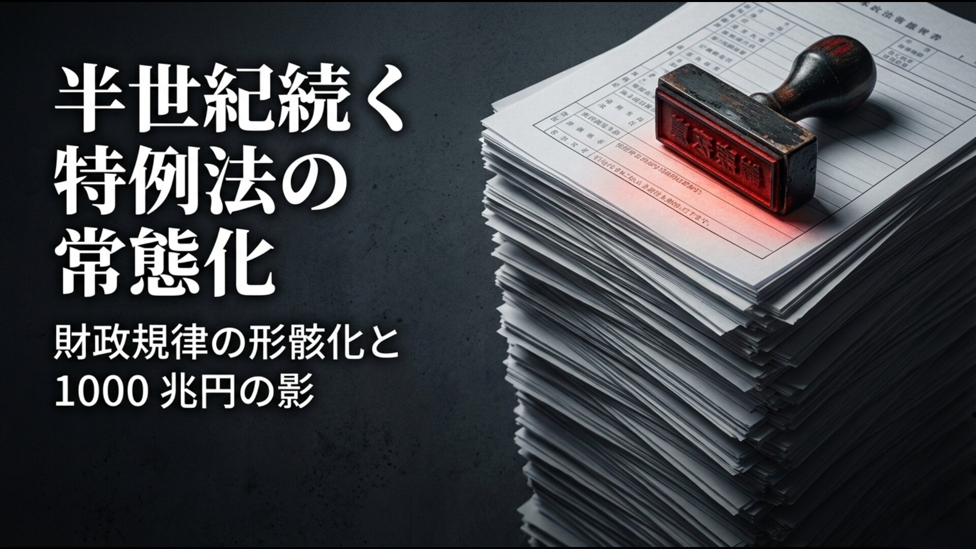 特例法による赤字国債発行の常態化と債務の増大