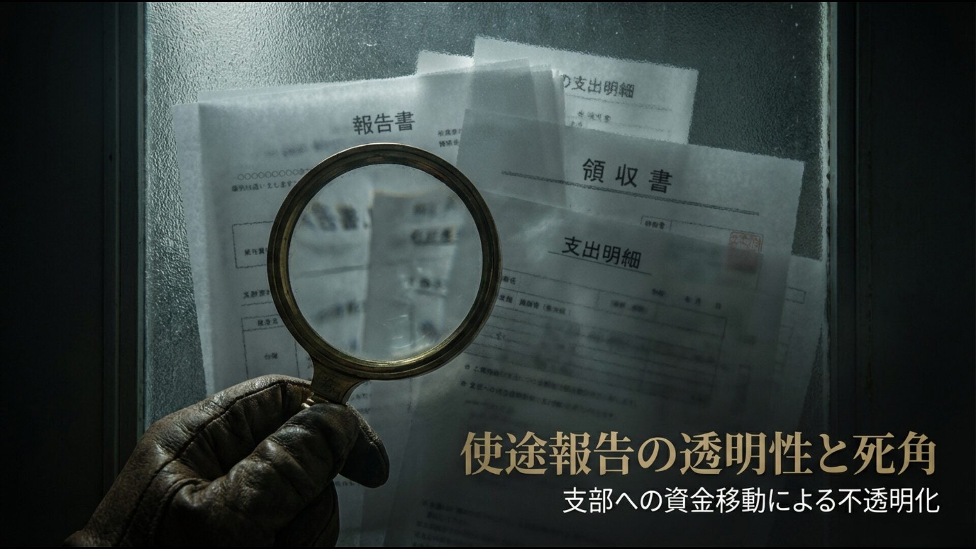報告書と領収書による使途の透明化と政党支部への資金移動による不透明化の実態