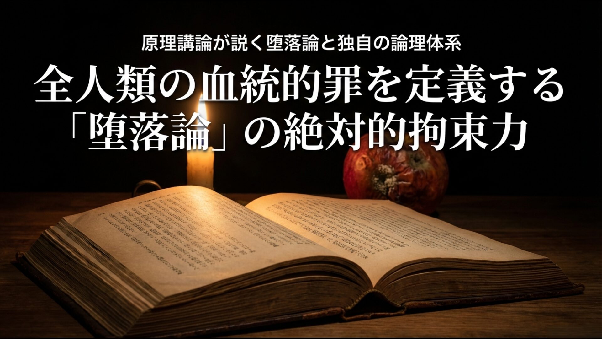 統一教会の聖典「原理講論」が説く堕落論と、人類の血統的罪による独自の論理体系の解説図