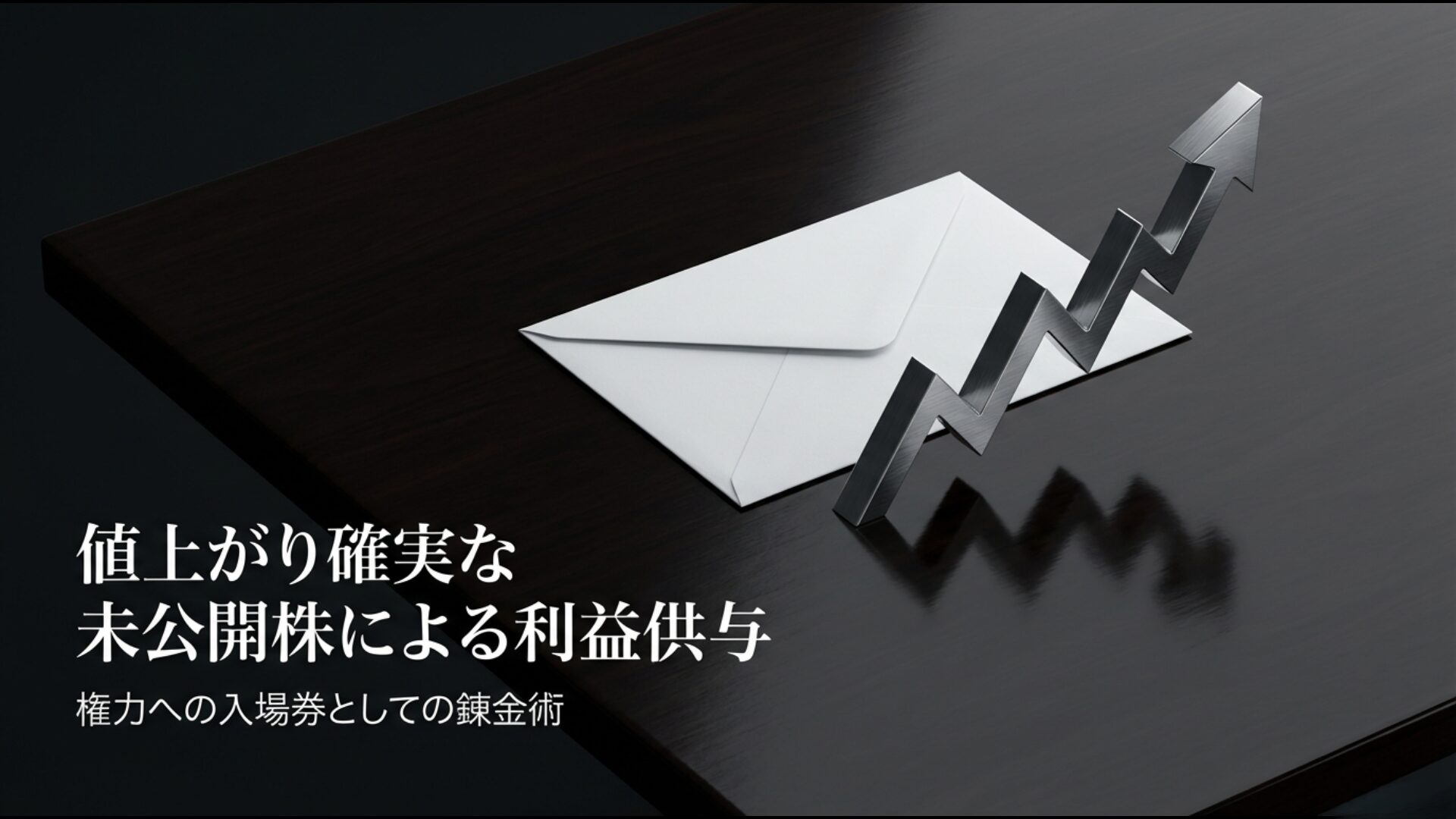 リクルート事件の核心である未公開株譲渡と、権力への入場券としての錬金術の構造。