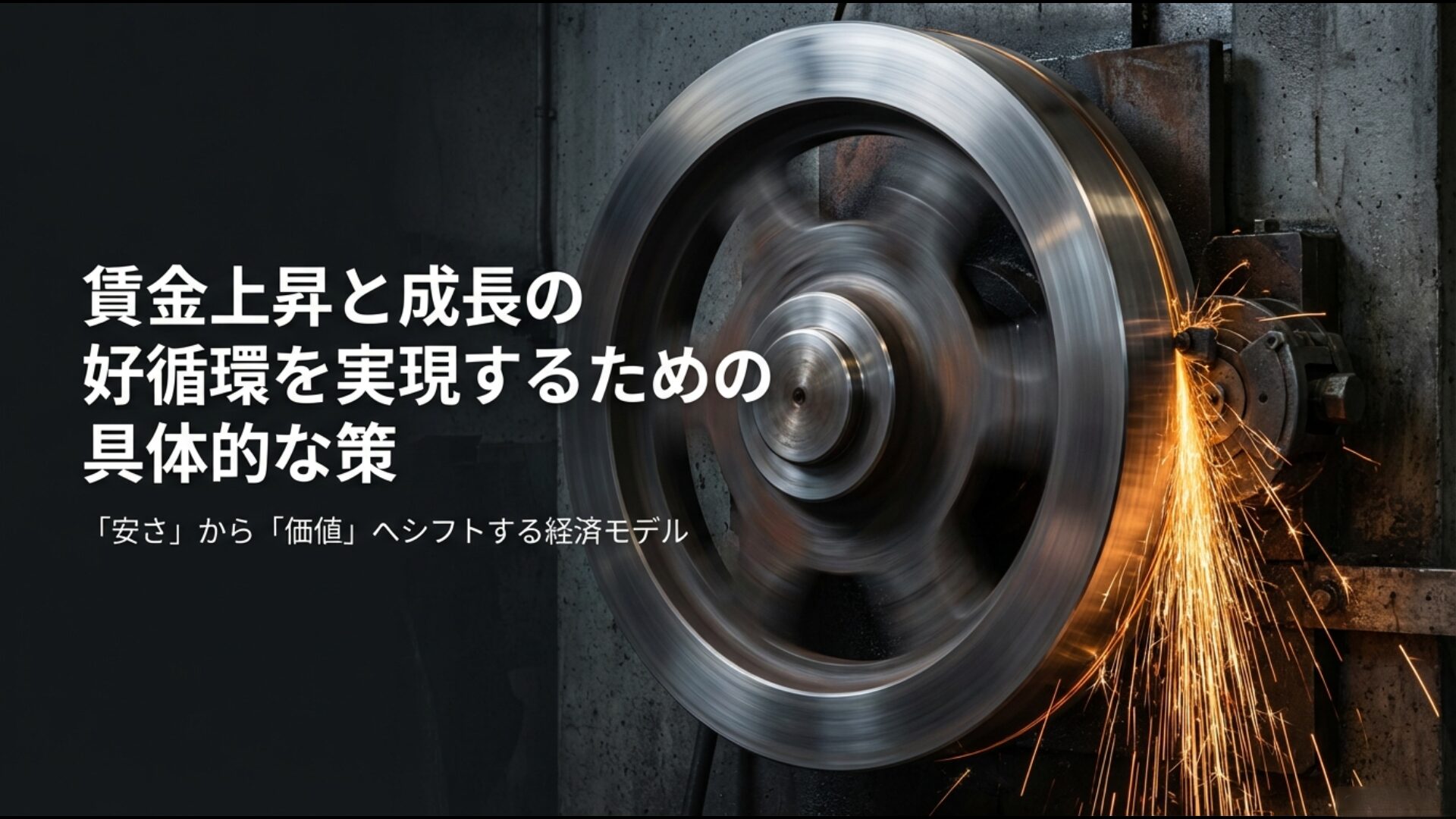 「安さ」から「価値」へシフトし、持続的な賃金上昇と成長の好循環を実現する具体的なプロセス図