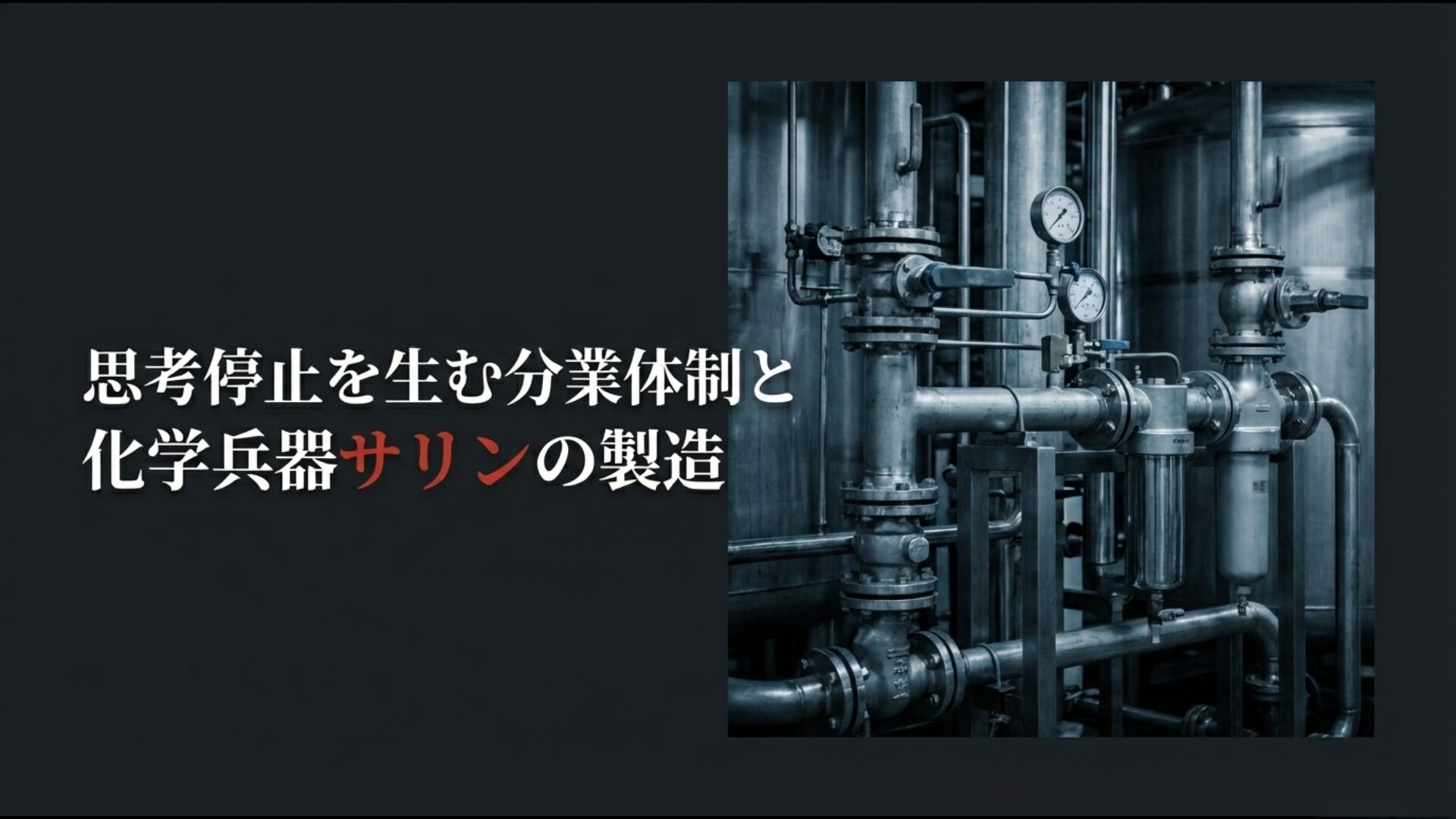 省庁制の分業化により信者が罪悪感を持たずに化学兵器サリンを製造した悪の構造