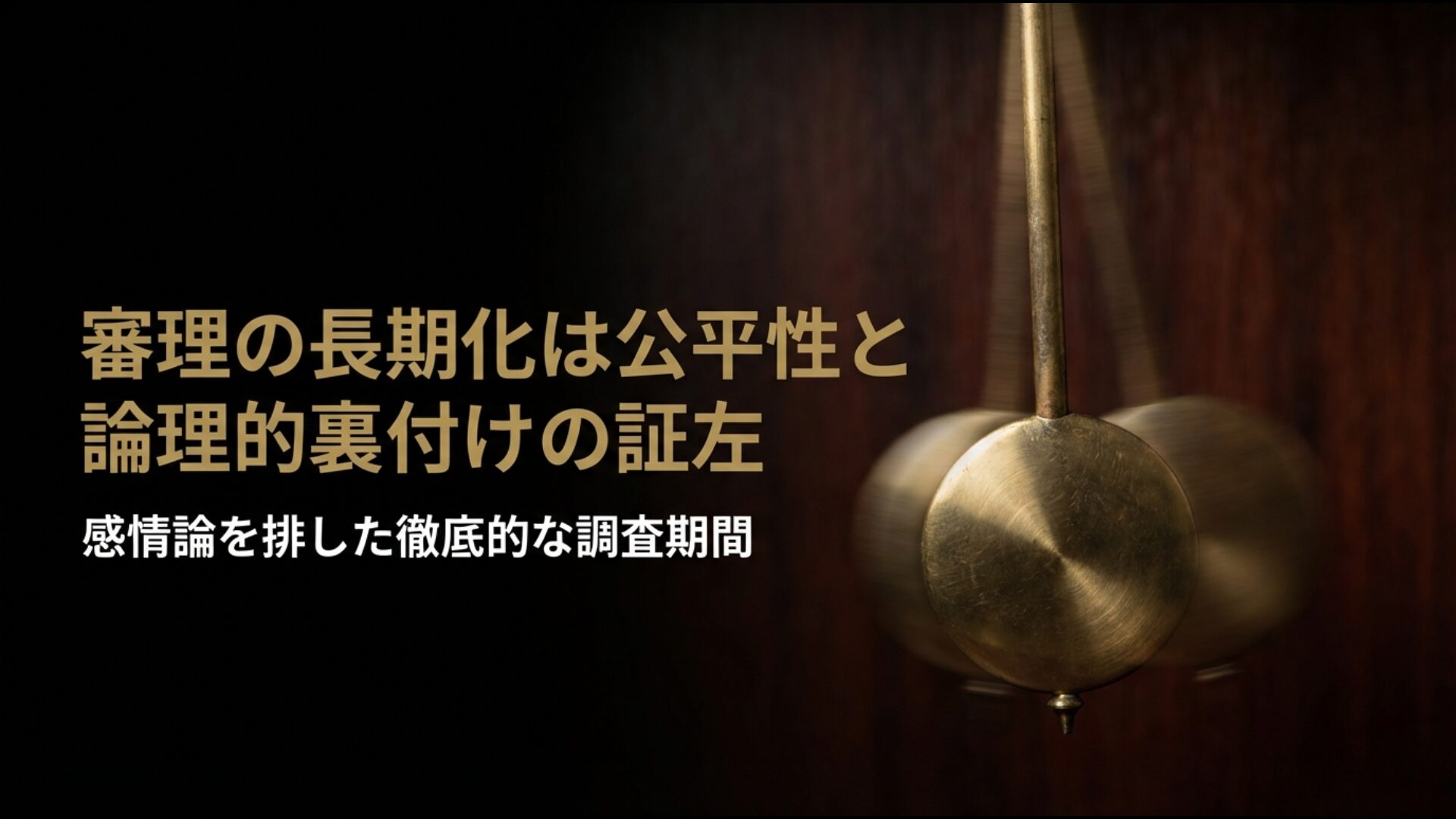 感情論を排した徹底的な調査と審理期間の必要性を示す図解
