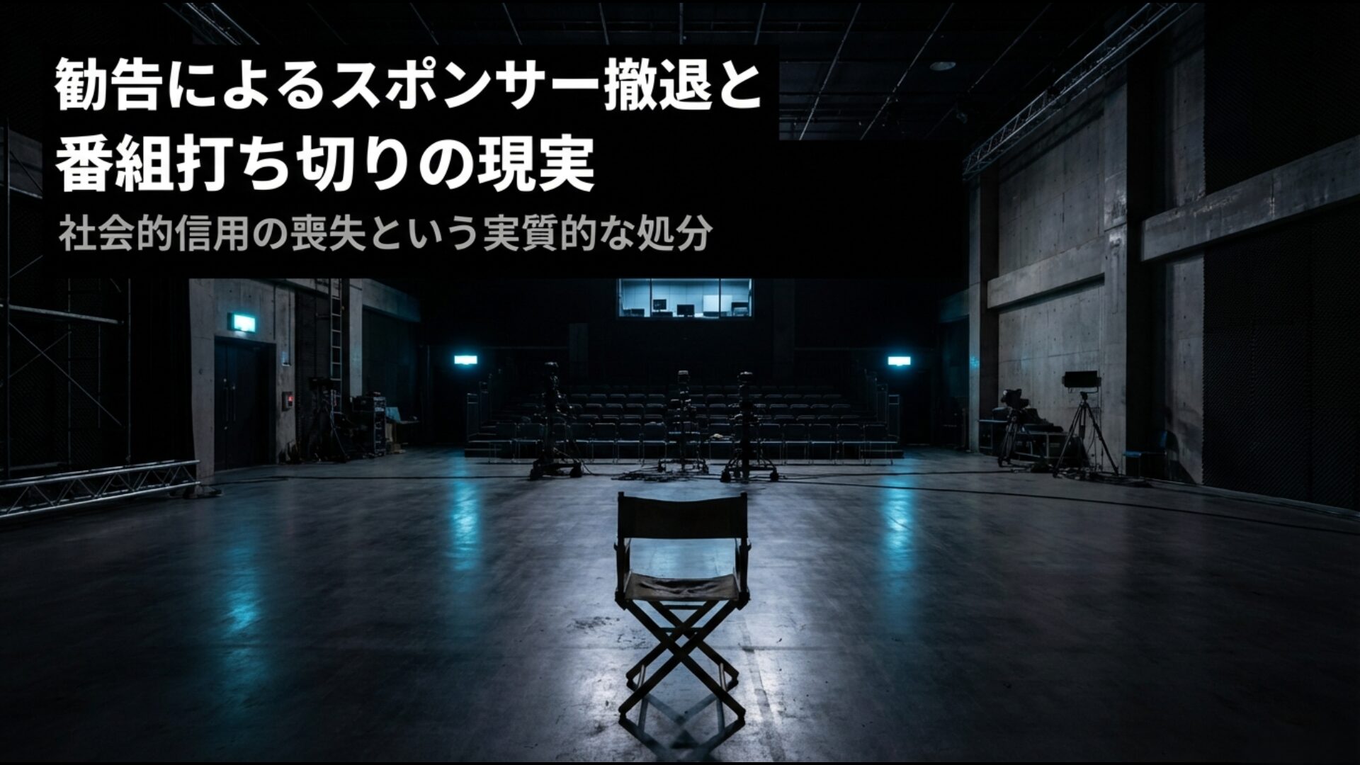社会的信用の喪失という実質的な処分と番組終了への流れ
