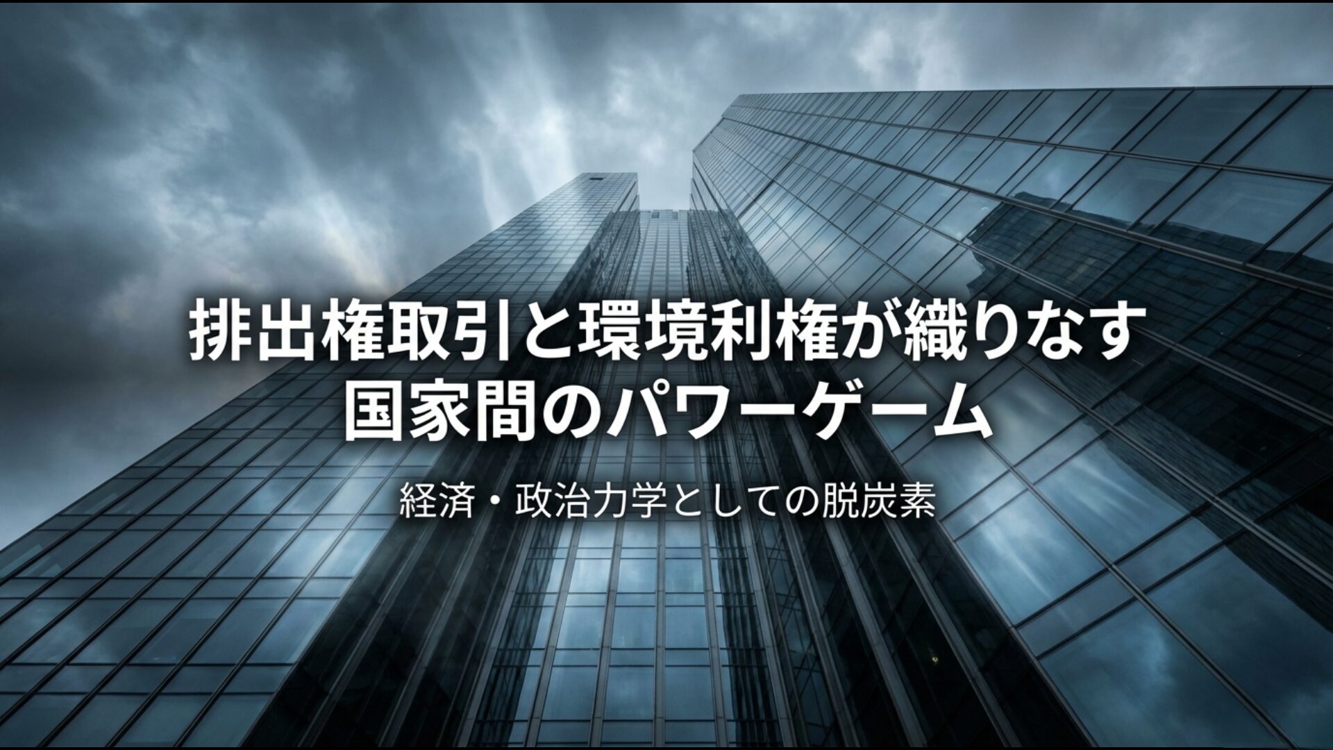 脱炭素を巡る排出権取引や環境利権が引き起こす国際的な政治経済のパワーゲームのイメージ