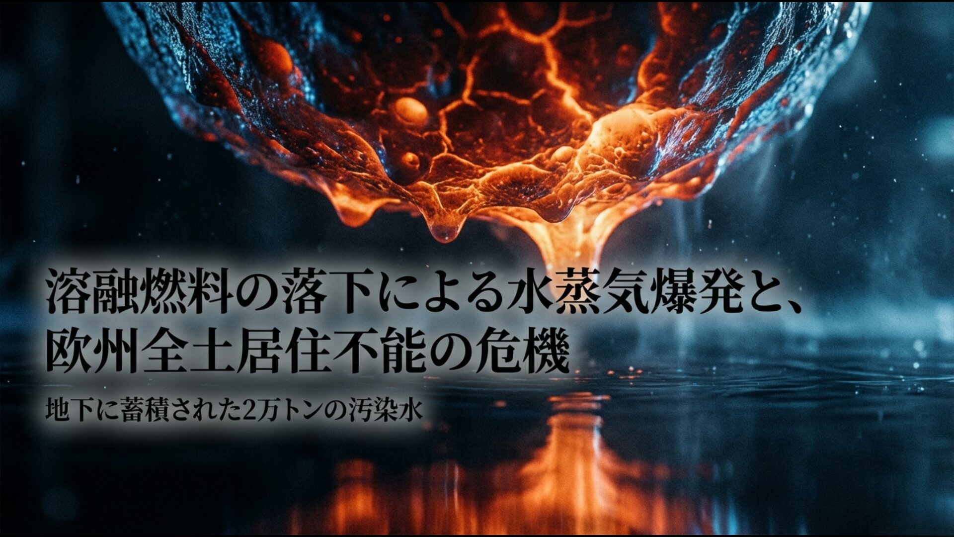 チェルノブイリ地下に蓄積された2万トンの汚染水と溶融燃料落下による水蒸気爆発の脅威